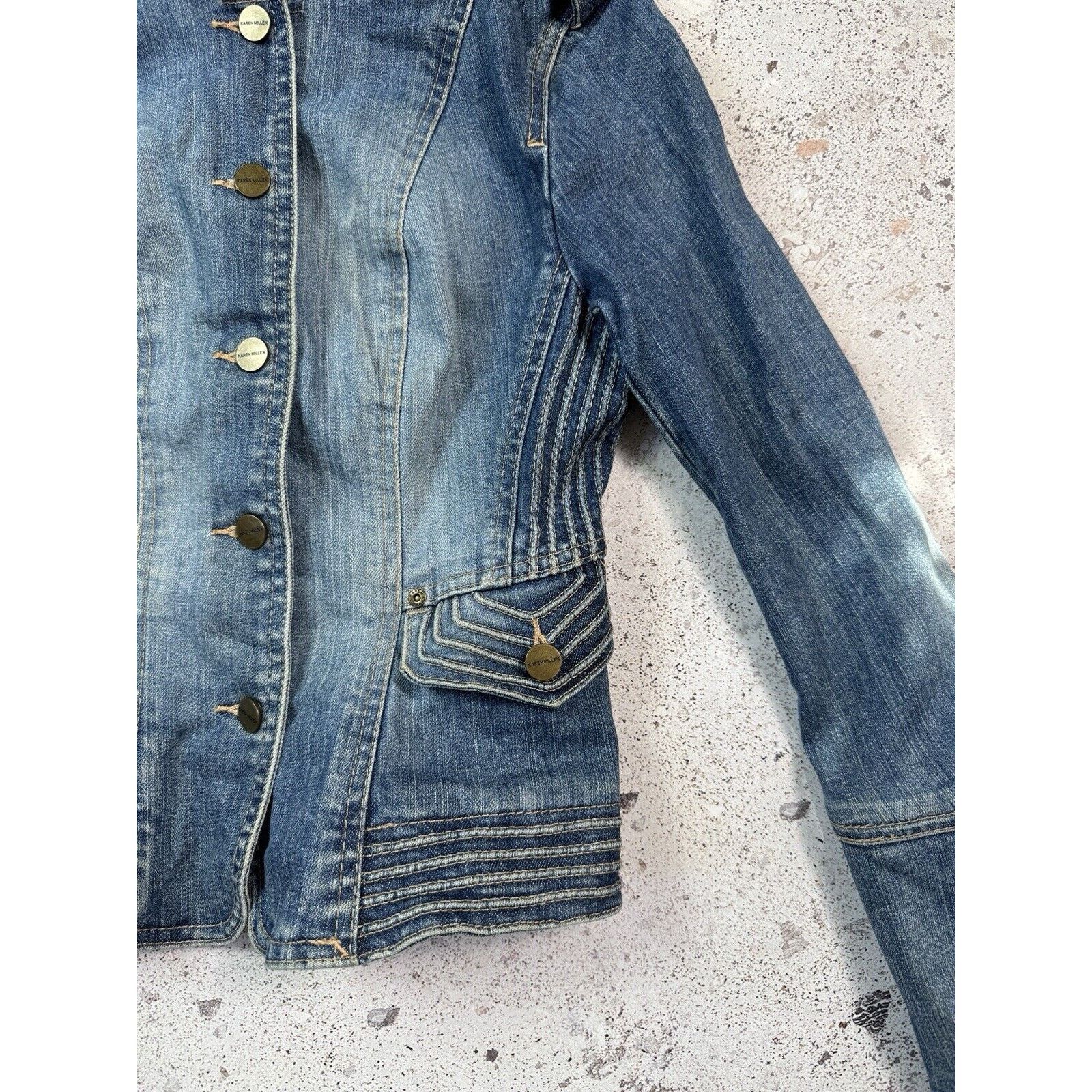Karen Millen Karen Millen Denim Jacket Avant Garde Womens Rare Size S Size S / US 4 / IT 40 - 6 Thumbnail