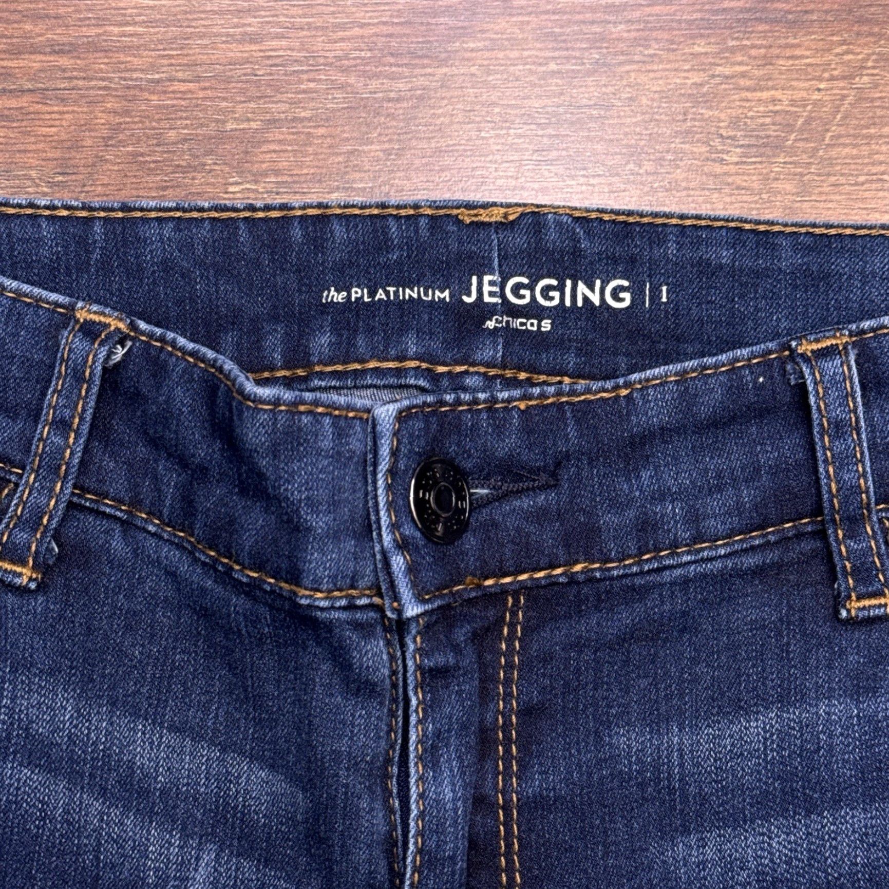Vintage Chicos Womens Jegging Chicos Platinum Jegging Mid Rise Stretch Jeans 1 Blue Denim Fashion City Logo 28in Inseam Wool? Size 25" / US 0 / IT 36 - 4 Thumbnail