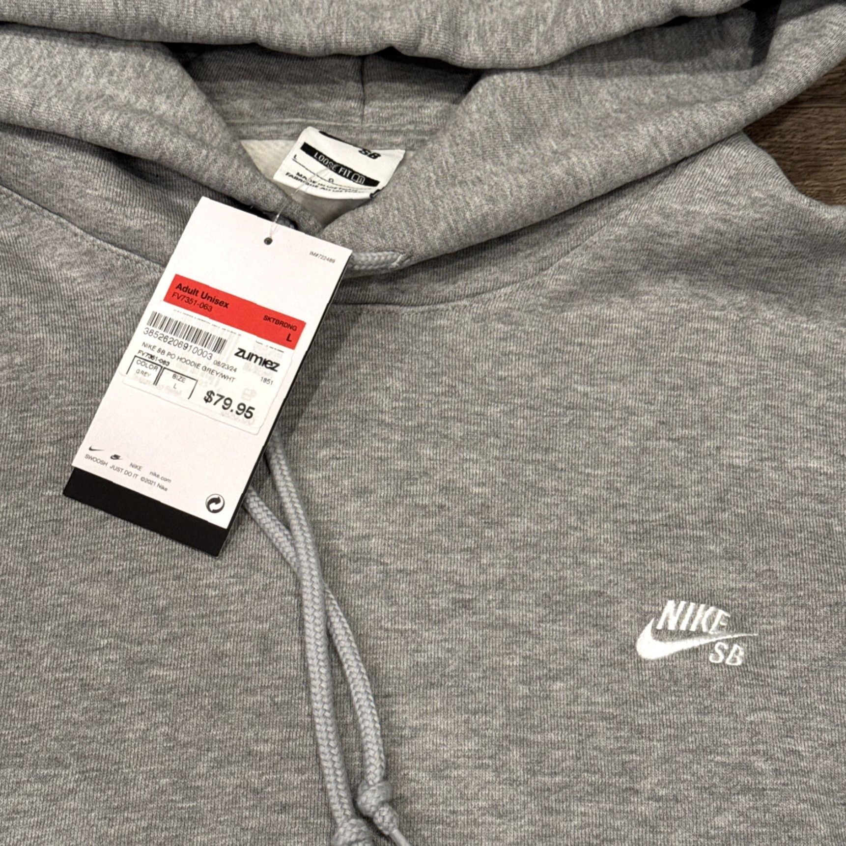 Nike VINTAGE Nike Sweatshirt Mens Large Gray Heather SB Fleece Skate Hoodie Sweater Loose Fit Size US L / EU 52-54 / 3 - 2 Thumbnail