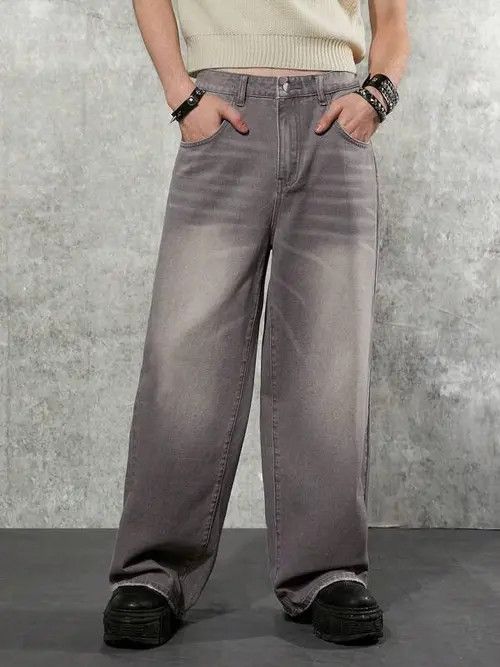 Japanese Brand × Vintage Washed Loose Fit 90s Jeans Y2k Size US 35 - 3 Thumbnail