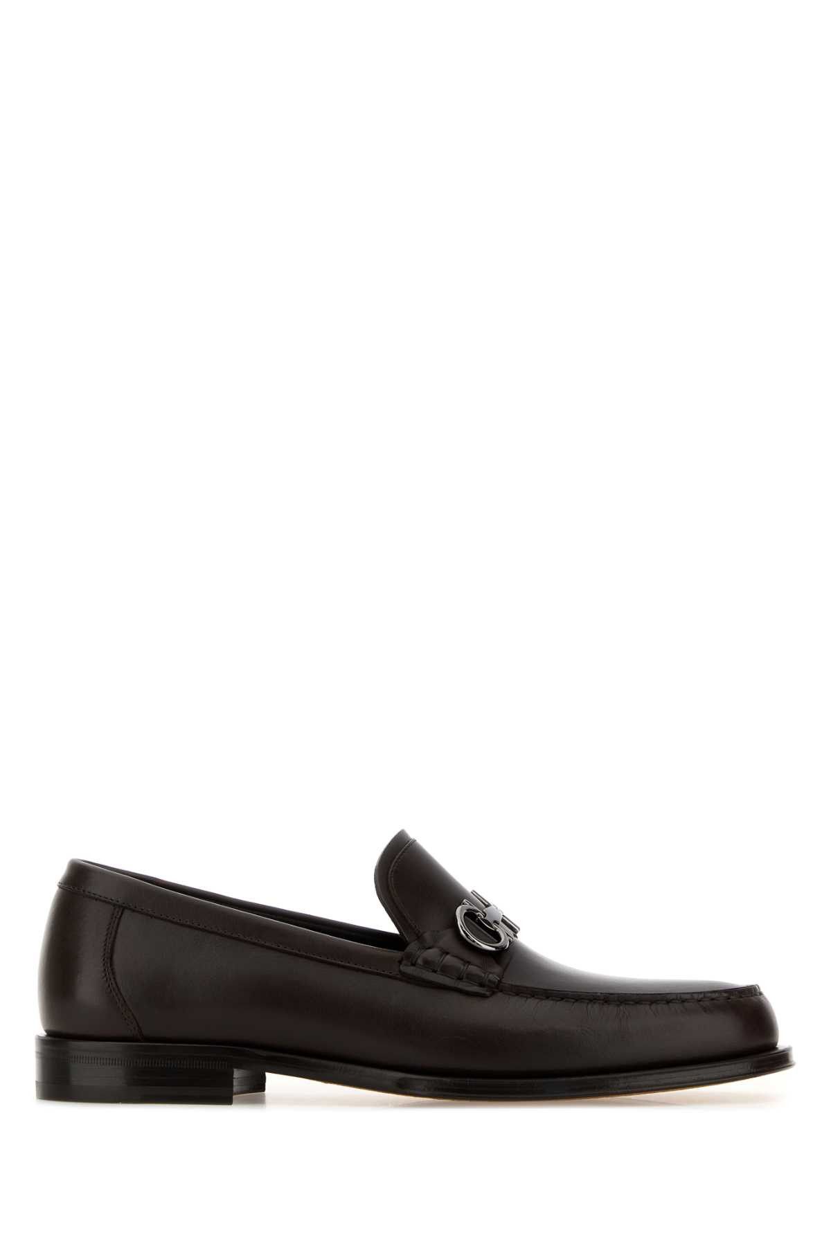 Salvatore Ferragamo Dark Brown Leather Teatro Loafers Size US 9.5 / EU 42-43 - 1 Thumbnail