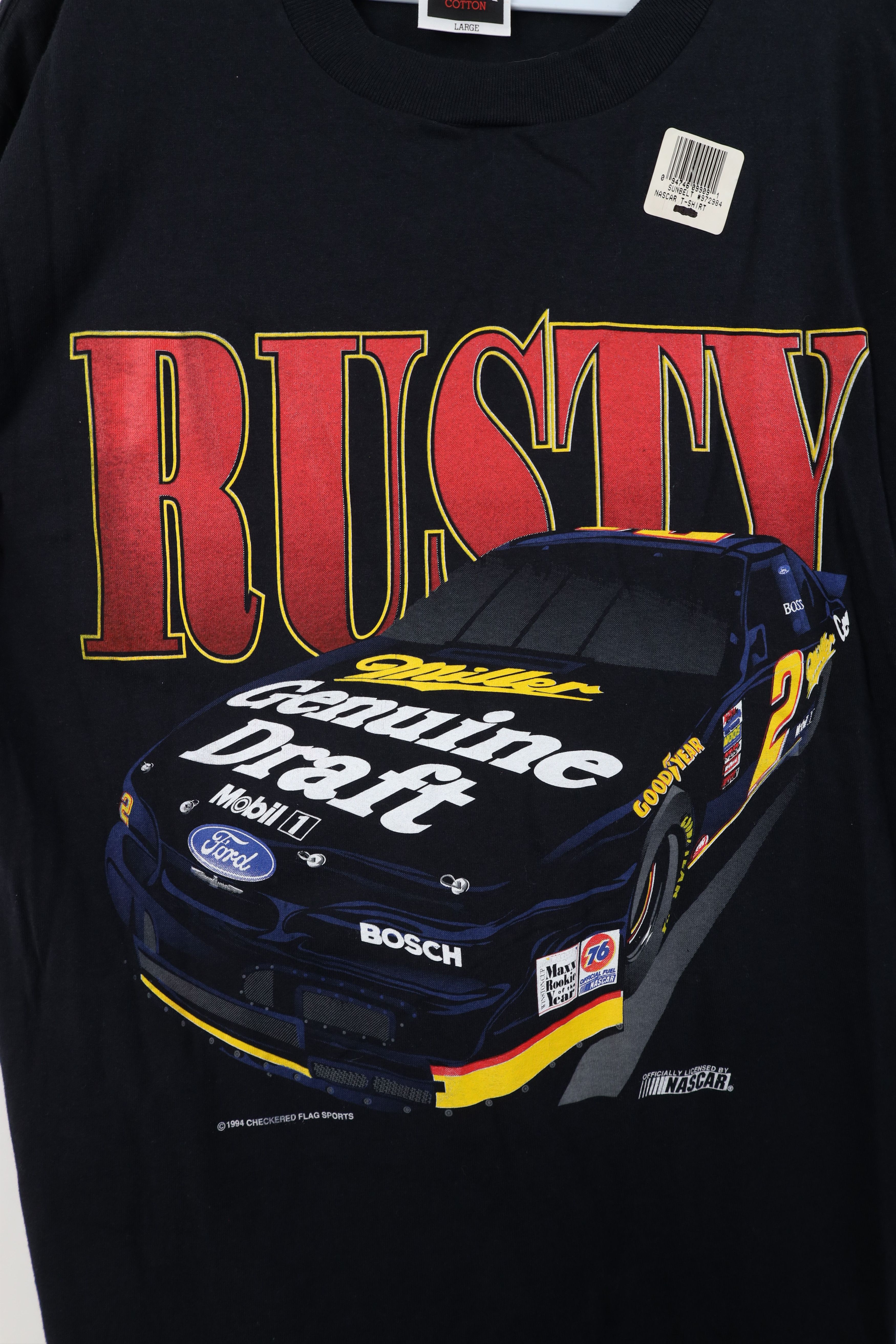 Vintage Deadstock Vintage 90s NASCAR Racing Miller Beer T-Shirt Size US L / EU 52-54 / 3 - 4 Thumbnail