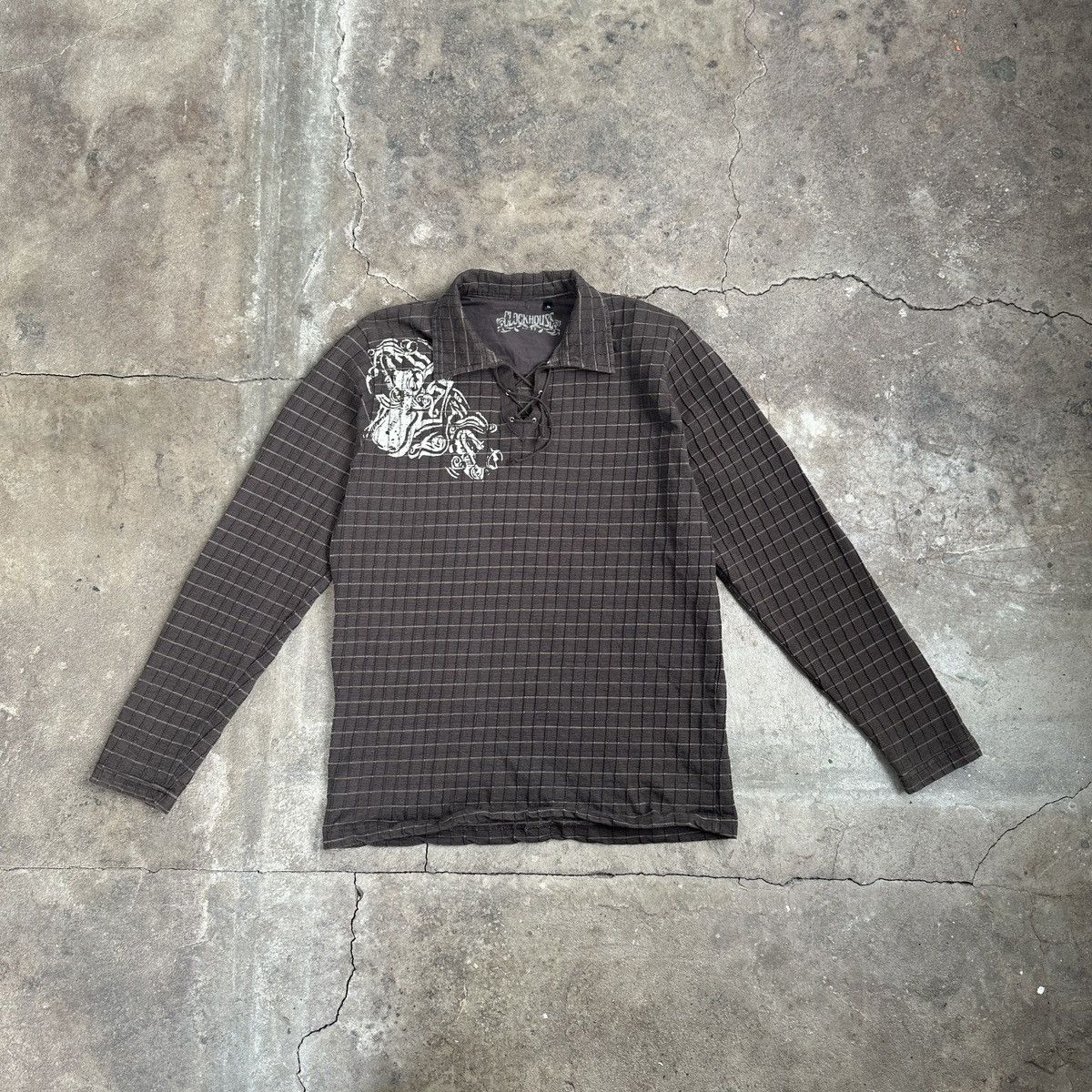 Japanese Brand × Vintage Vintage Clockhouse Waffle Texture Brown Long Sleeve Size US XL / EU 56 / 4 - 1 Thumbnail