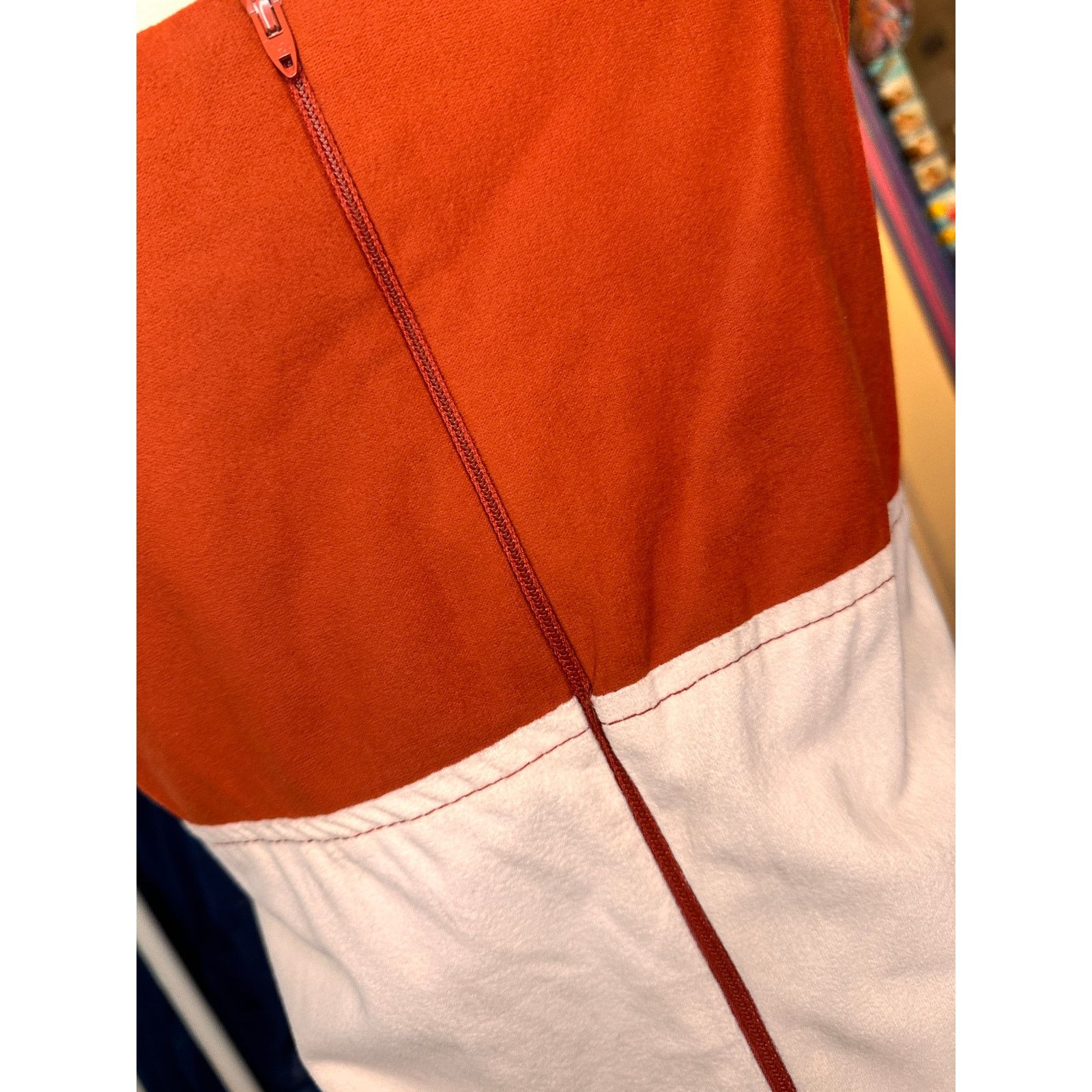 Homemade Retro 1970s Orange and Cream Jumpsuit Size 27" / US 4 / IT 40 - 2 Thumbnail