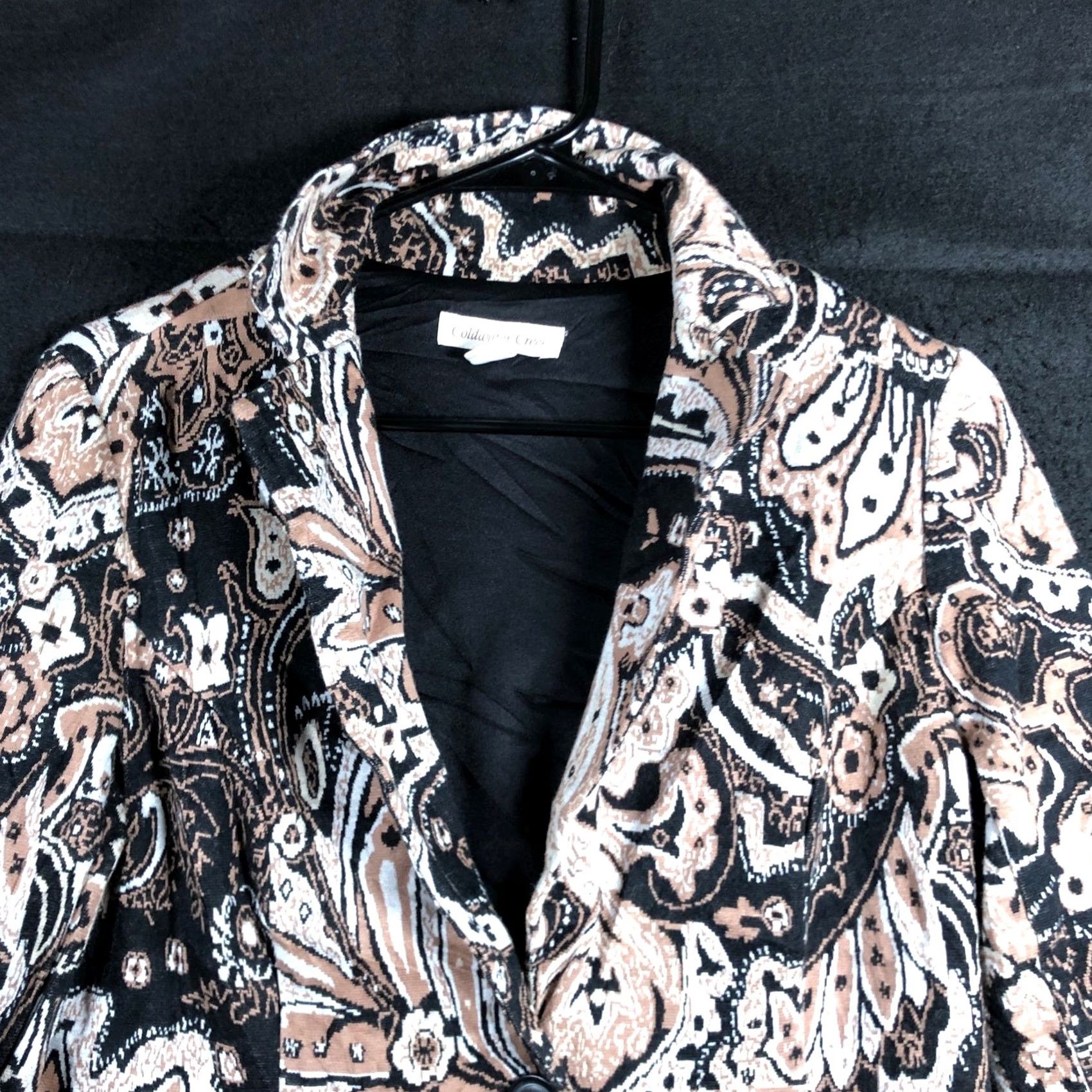 Coldwater Creek Coldwater Creek Jacket Womens Black Brown Paisley Button Collared Petite 6P Size M / US 6-8 / IT 42-44 - 2 Thumbnail