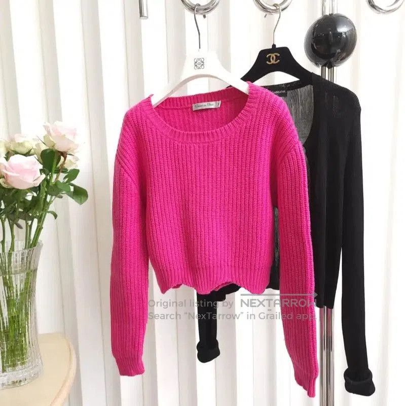 Dior Dior Pink Wool Long Sleeve Pullover Sweater . Size S / US 4 / IT 40 - 3 Thumbnail
