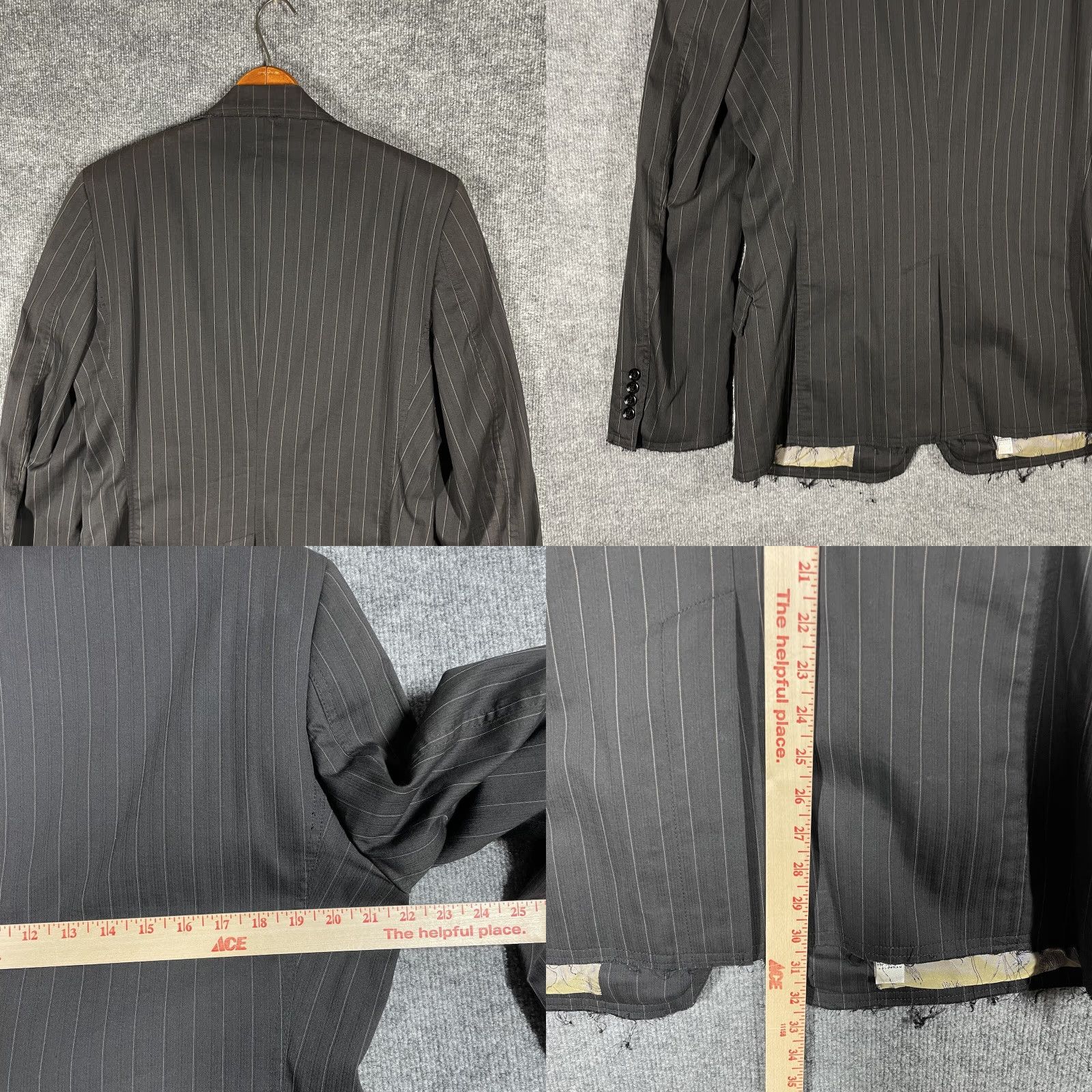 Dolce & Gabbana Dolce&Gabbana Blazer Jacket Mens Size 40 Striped Black Two-Button Single-Breasted 2 Piece Classic Designer Special Occasion Mantel Jacket Mens Size 40R - 10 Thumbnail