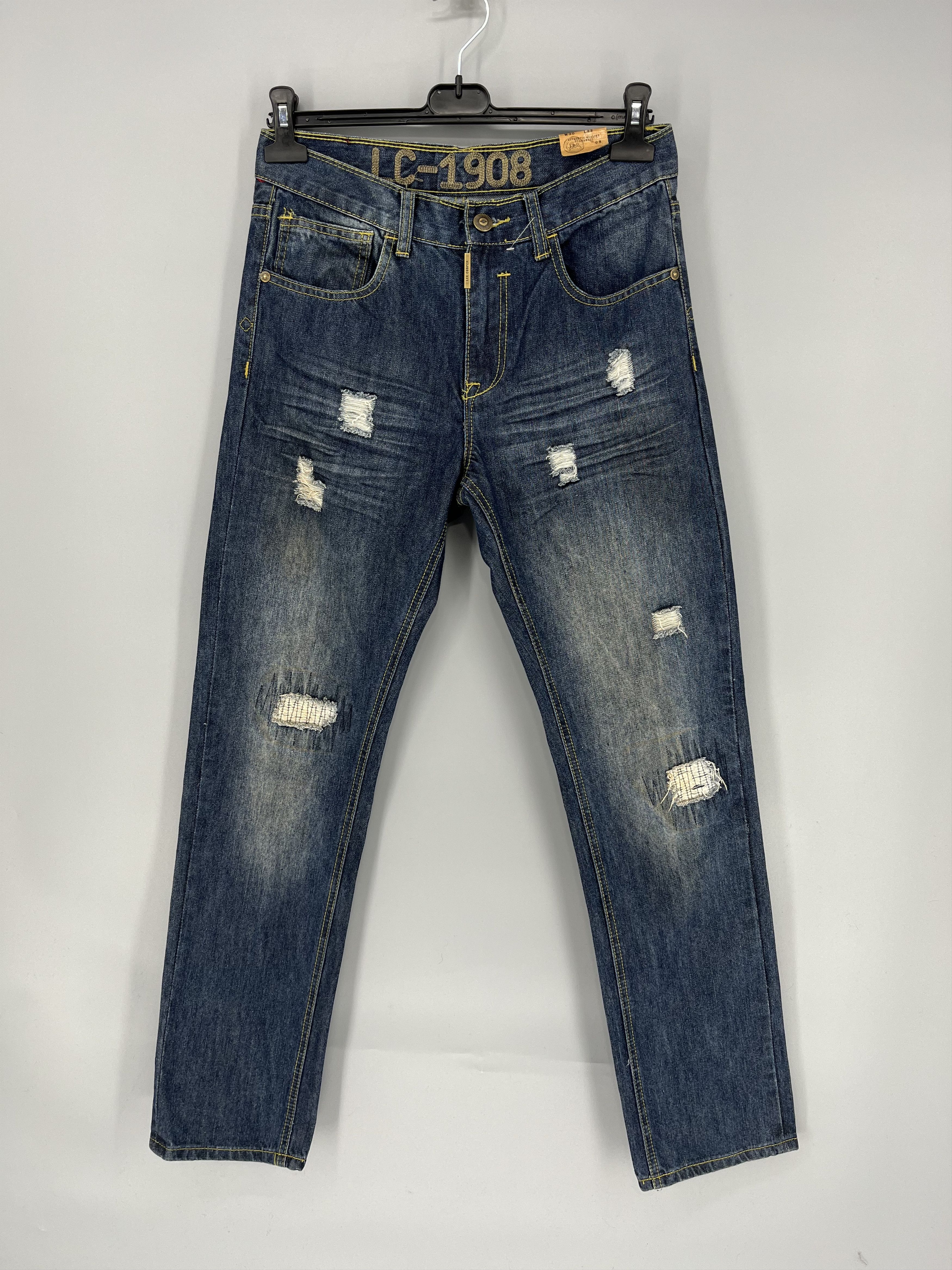 NEW! Distressed Lee Cooper Stone Washed Denim Ripped Jean - Main Image