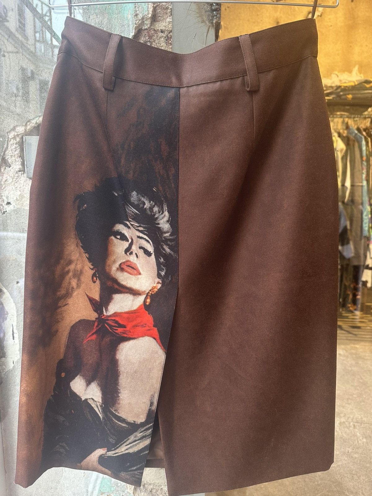 Prada Prada Brown Mikado Girl Poster Skirt IT 44 Size 30" / US 8 / IT 44 - 4 Thumbnail