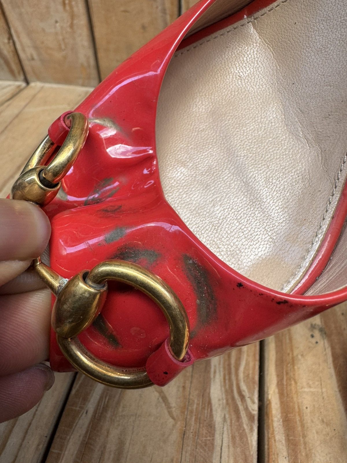 Gucci Gucci Red women’s slip on patent leather heels EUR 37.5 Size US 7.5 / IT 37.5 - 5 Thumbnail