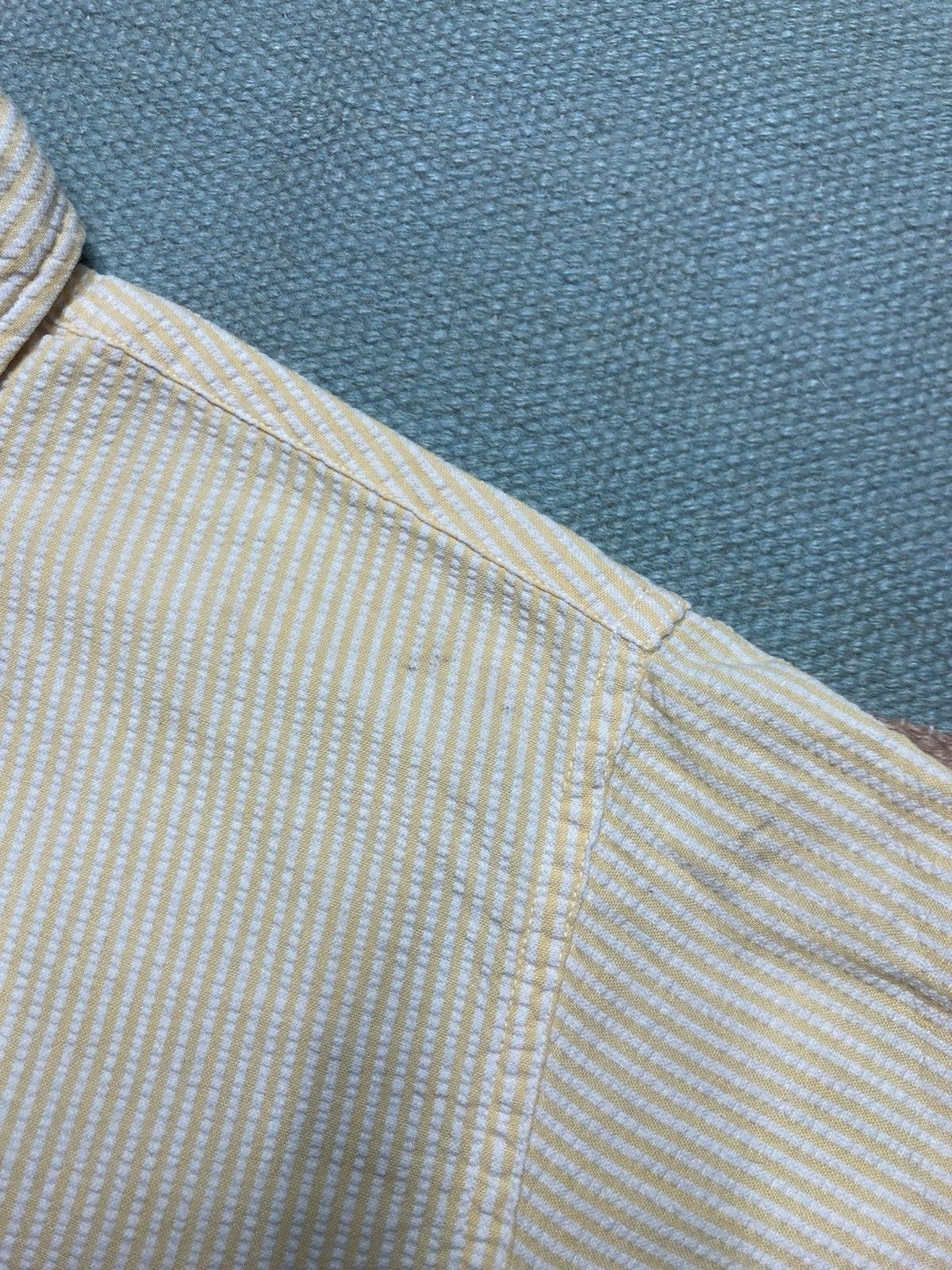 Vintage 1950s 60s button shirt seersucker striped textured medium Size US M / EU 48-50 / 2 - 6 Thumbnail