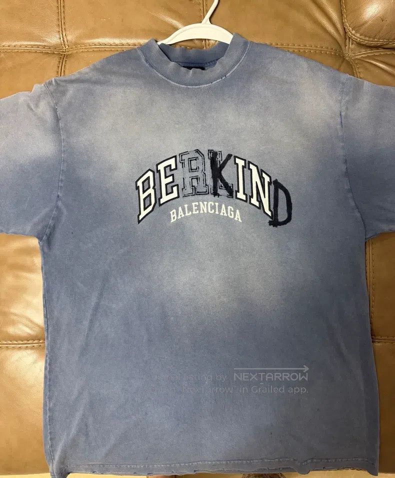 Balenciaga Balenciaga Washed and vintage 'Be Kind' short-sleeve T-shi Size US S / EU 44-46 / 1 - 1 Thumbnail