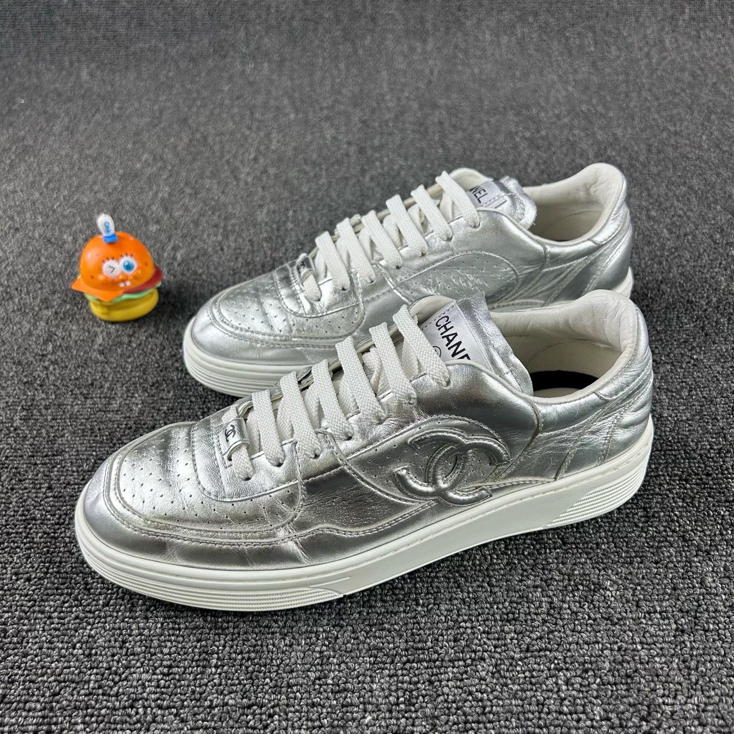 Chanel Chanel Silver Sneakers Size US 8 / IT 38 - 1 Thumbnail