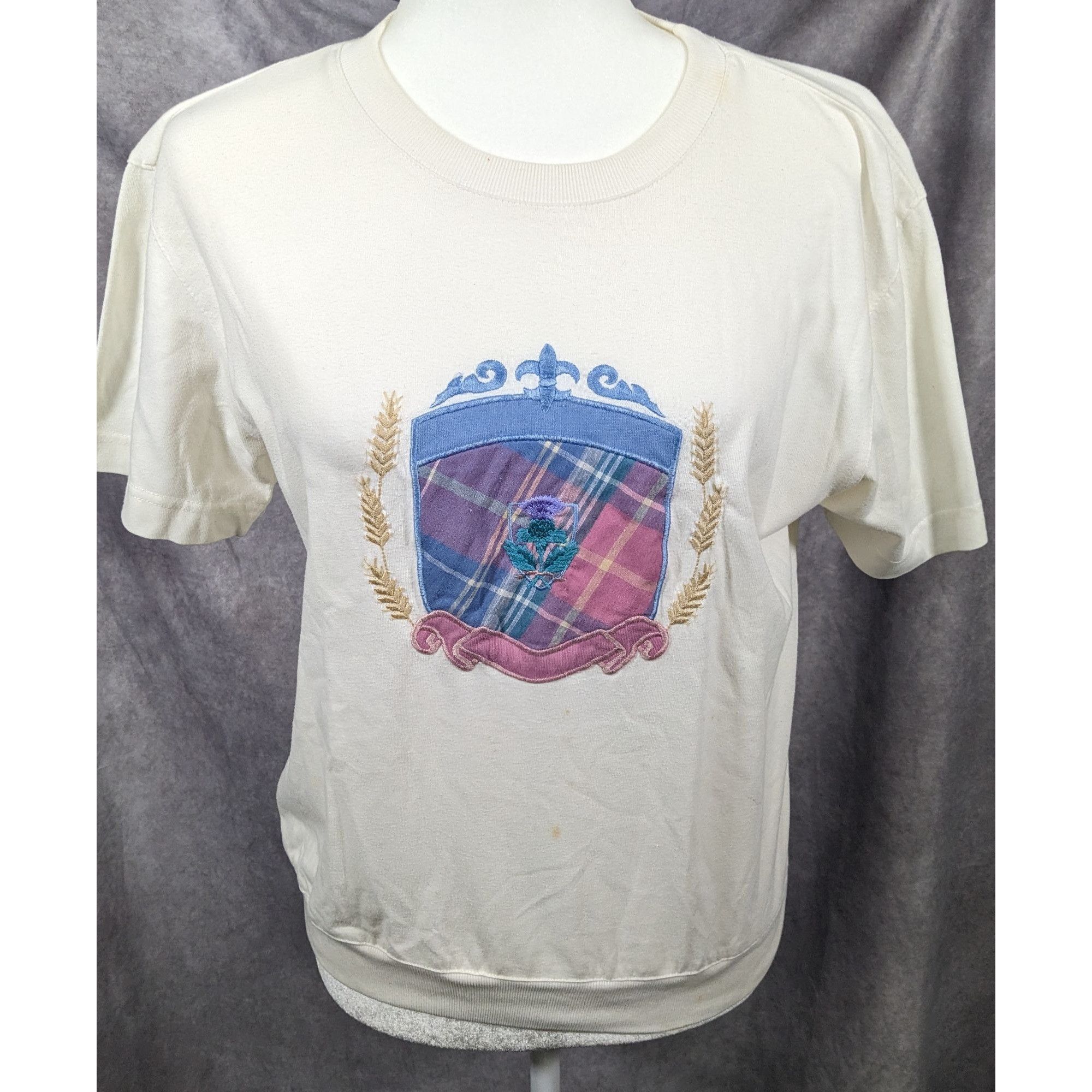 Jantzen Vintage Preppy Pastel Crest Embroidered Top by Jantzen Size M / US 6-8 / IT 42-44 - 8 Thumbnail