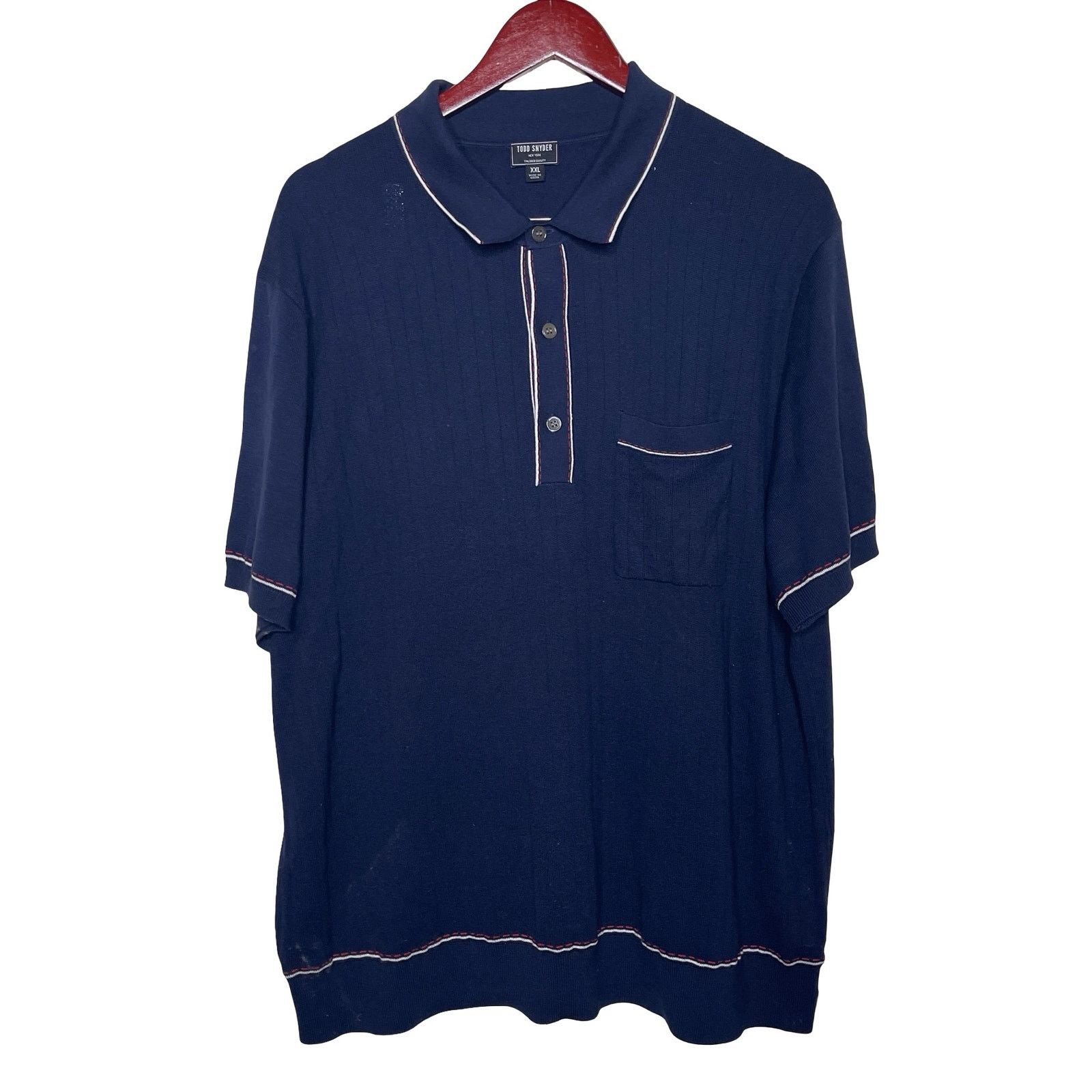 Todd Snyder TODD SNYDER ITALIAN COTTON SILK TIPPED RIVIERA POLO XXL Size US XXL / EU 58 / 5 - 1 Thumbnail
