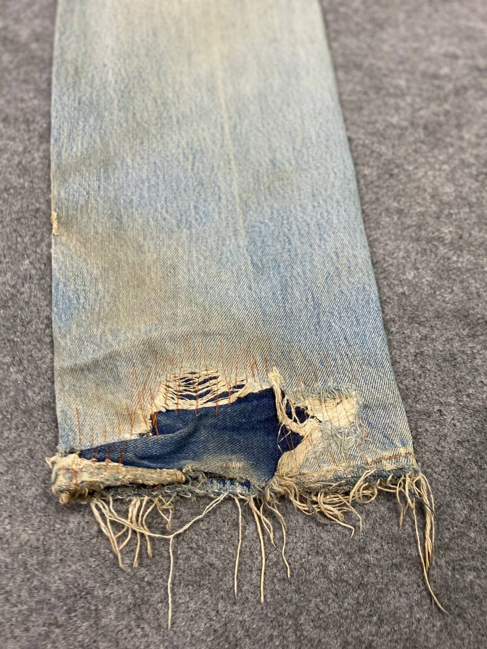 Levi's vintage levis 501 custom distressed denim nice design Size 32" / US 10 / IT 46 - 9 Thumbnail
