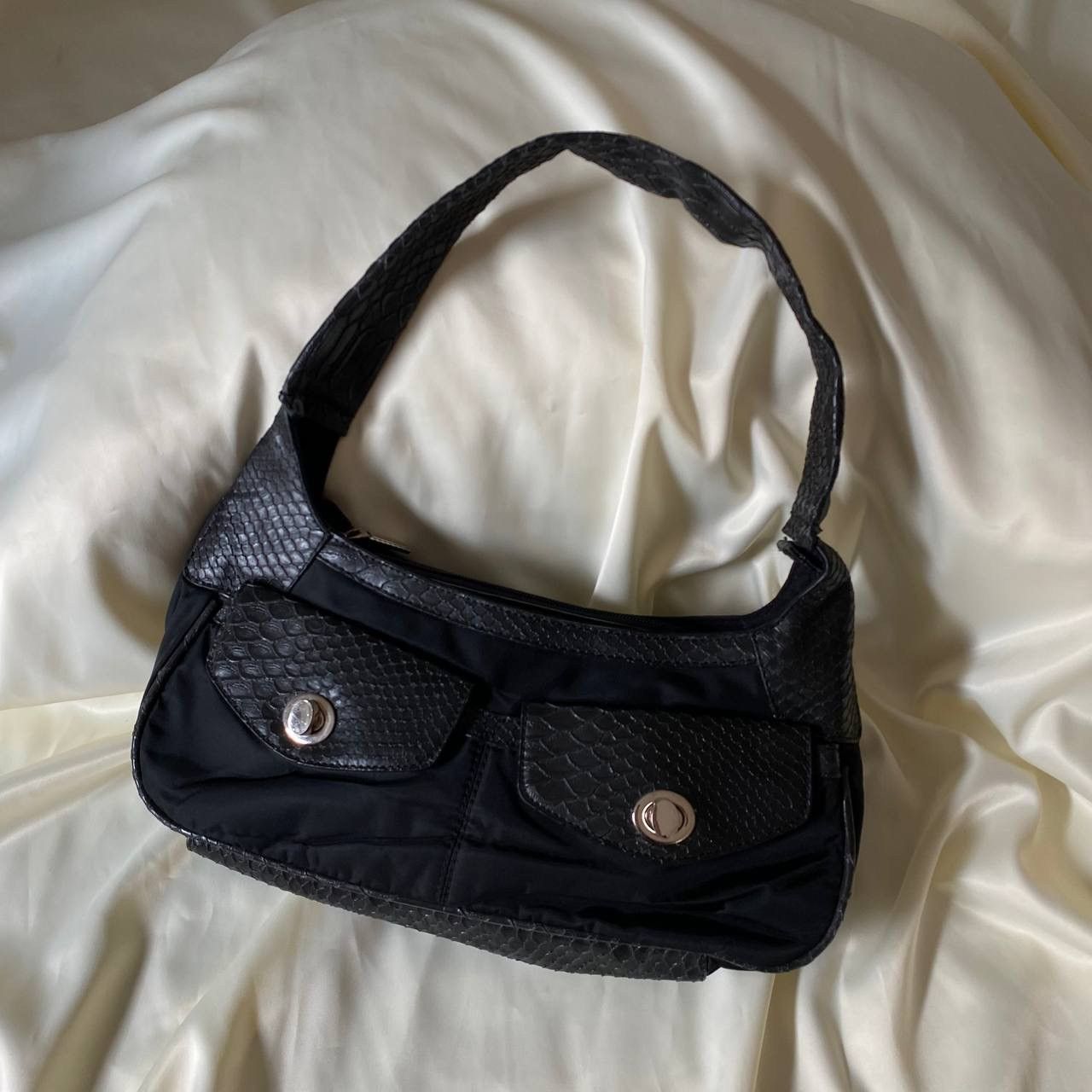 Vintage Vintage leatherette black shoulder bag Size ONE SIZE - 4 Thumbnail