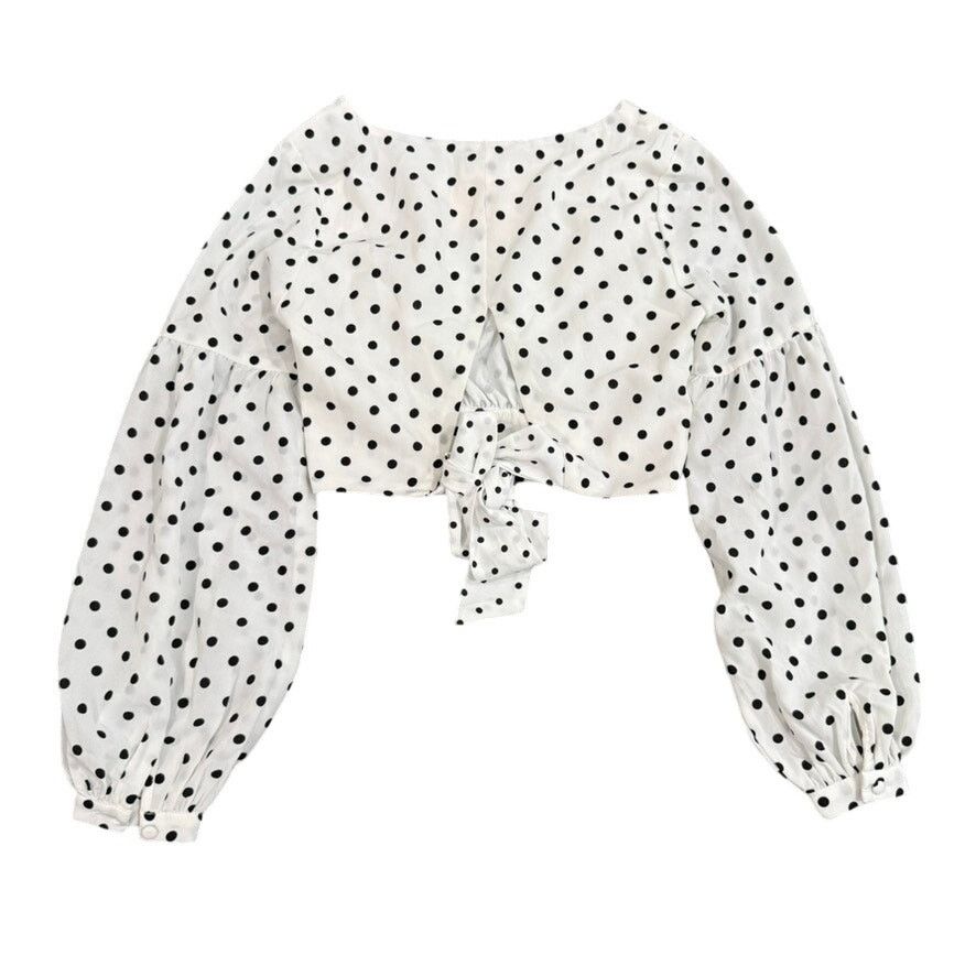 superdown Superdown Yasmin Tie Back Crop Top in White & Black, Size XS Size XS / US 0-2 / IT 36-38 - 5 Thumbnail