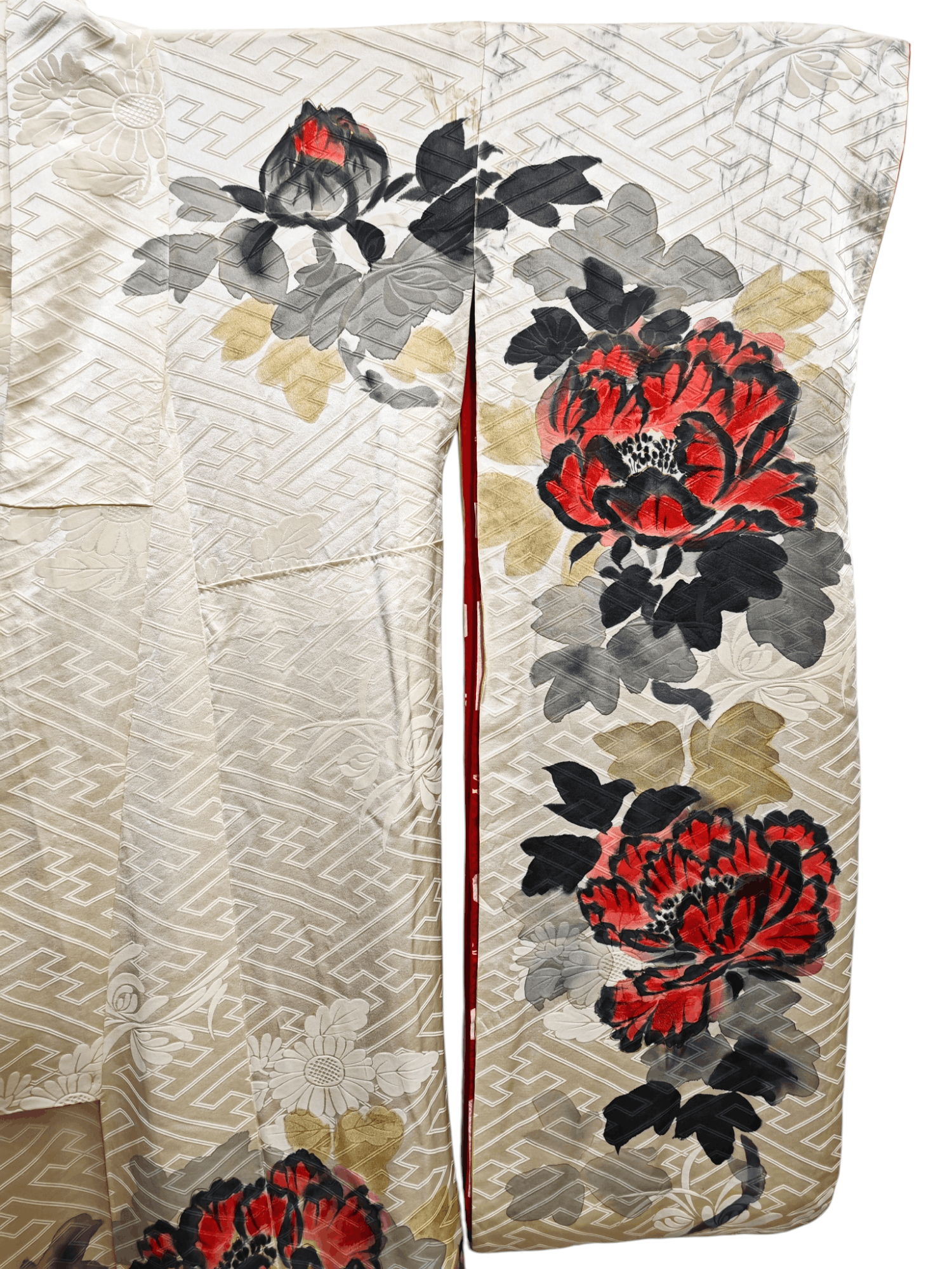 Japanese Brand × Vintage Vintage Japanese Furisode silk Kimono Robe Kimono Dress Size US L / EU 52-54 / 3 - 5 Thumbnail