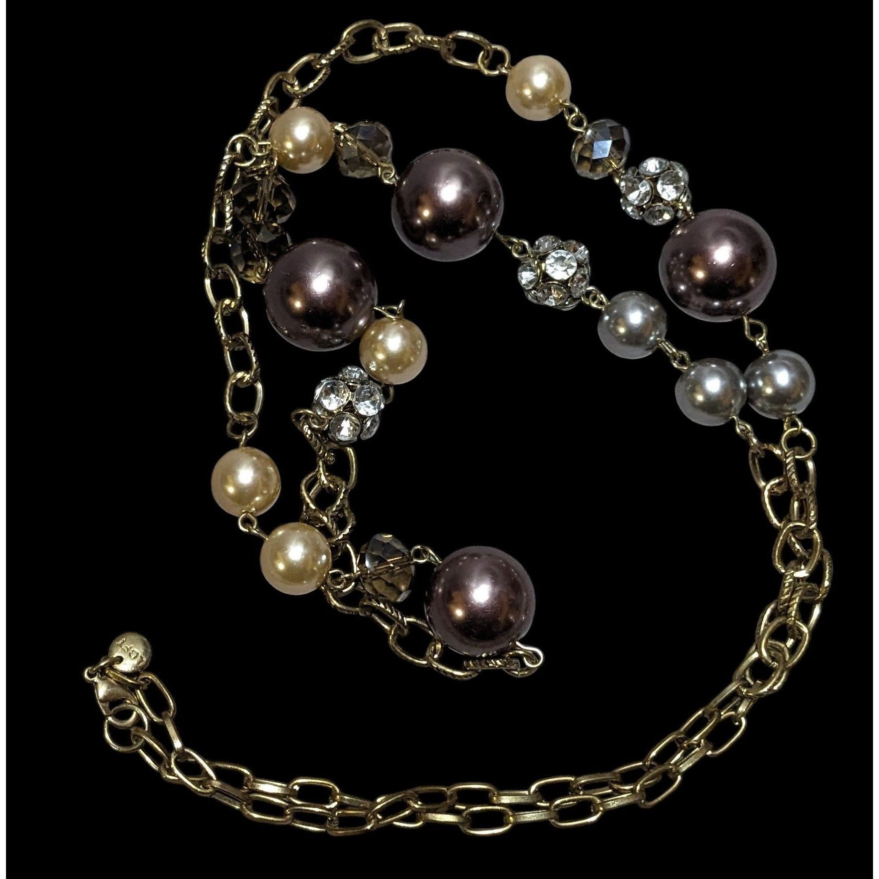 Loft Glam Pearl Ann Taylor Loft Chain Beaded Necklace Size ONE SIZE - 3 Thumbnail