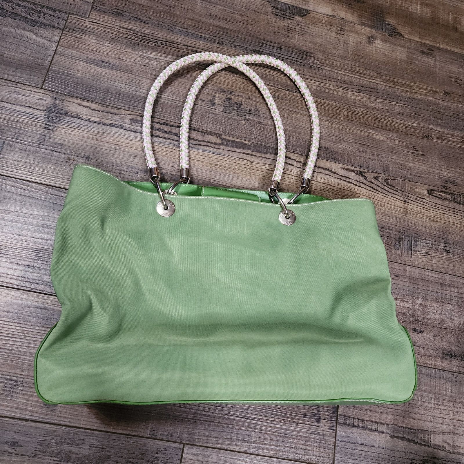 The Sak The Sak Green Canvas handbag Braided handle beautiful inside Size ONE SIZE - 4 Thumbnail