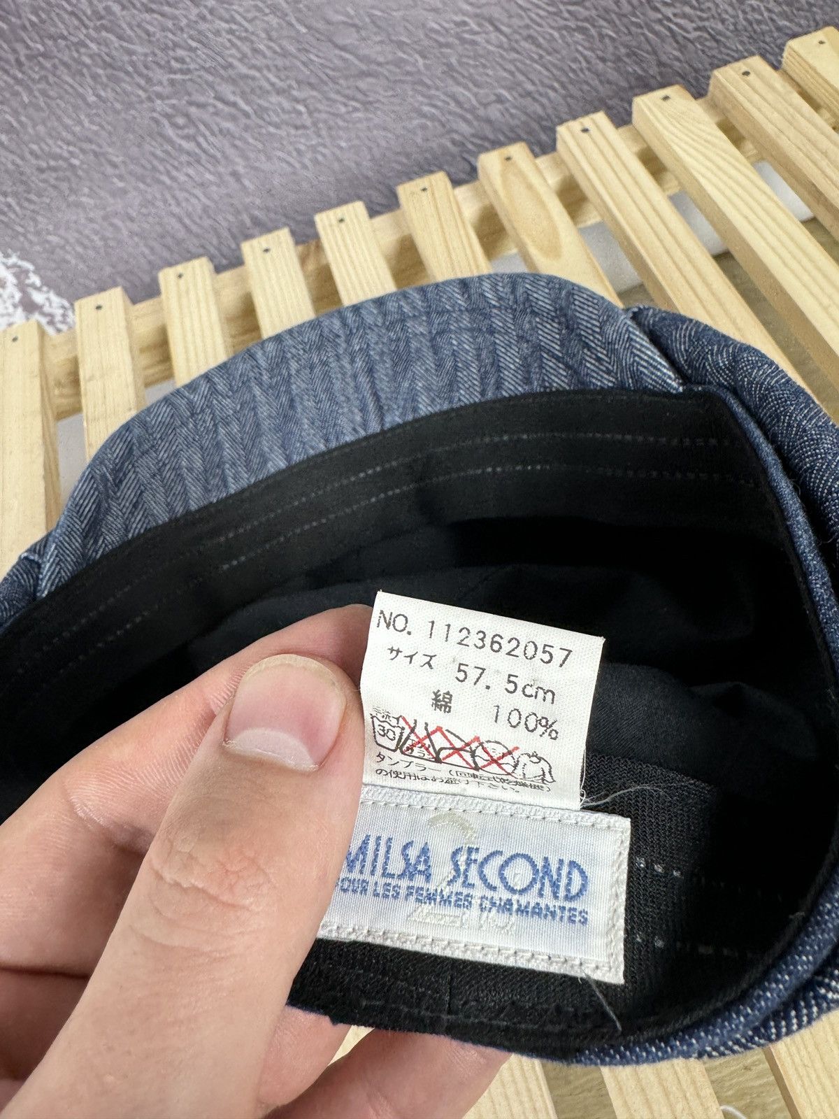 Japanese Brand Milsa Second Femmes Chamantes newsboy baker’s hat denim Size ONE SIZE - 9 Thumbnail