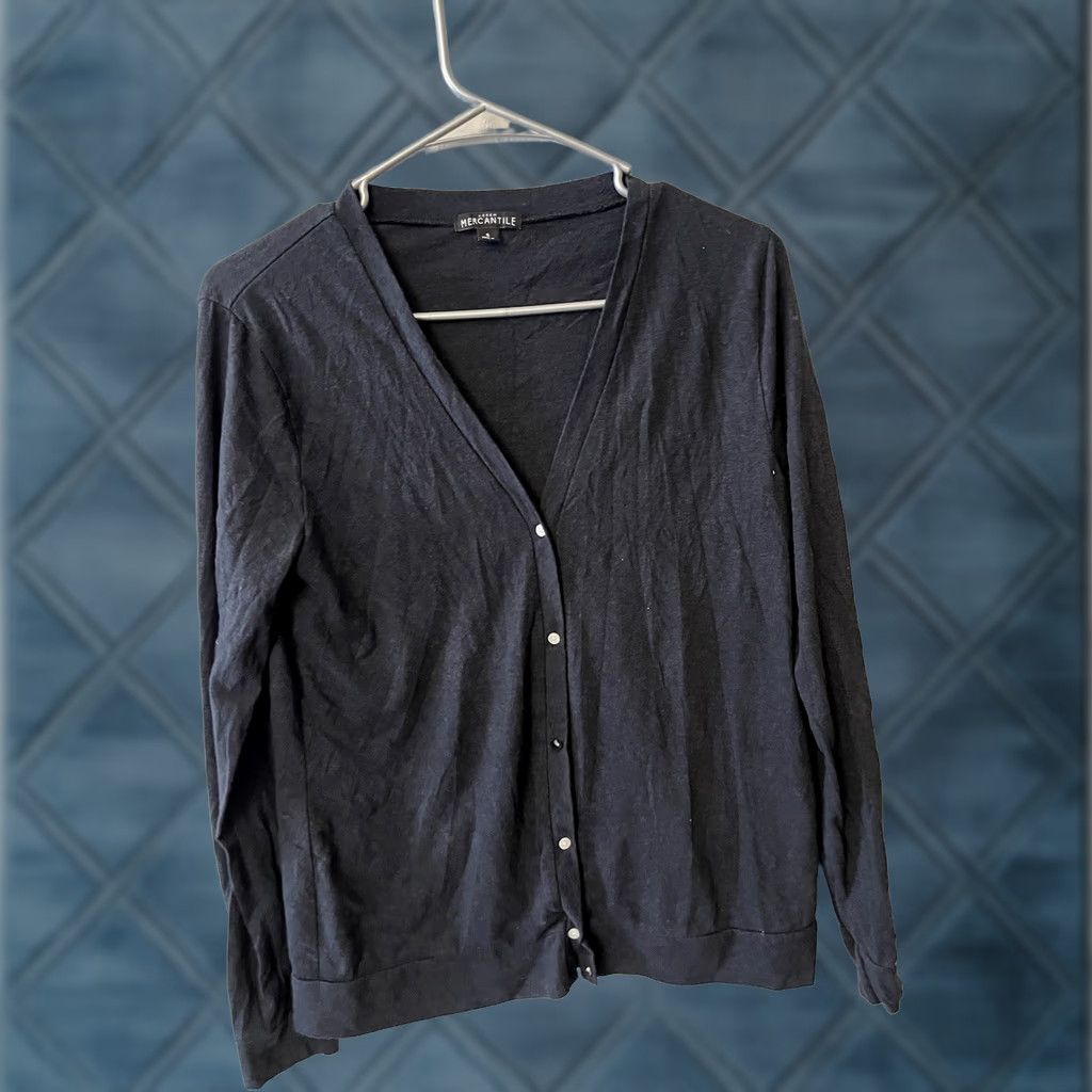 J.Crew J.CREW Cardigan Sweater Black Cotton V-Neck Long Sleeve Knit S Women Adults Mens Size S / US 4 / IT 40 - 1 Thumbnail