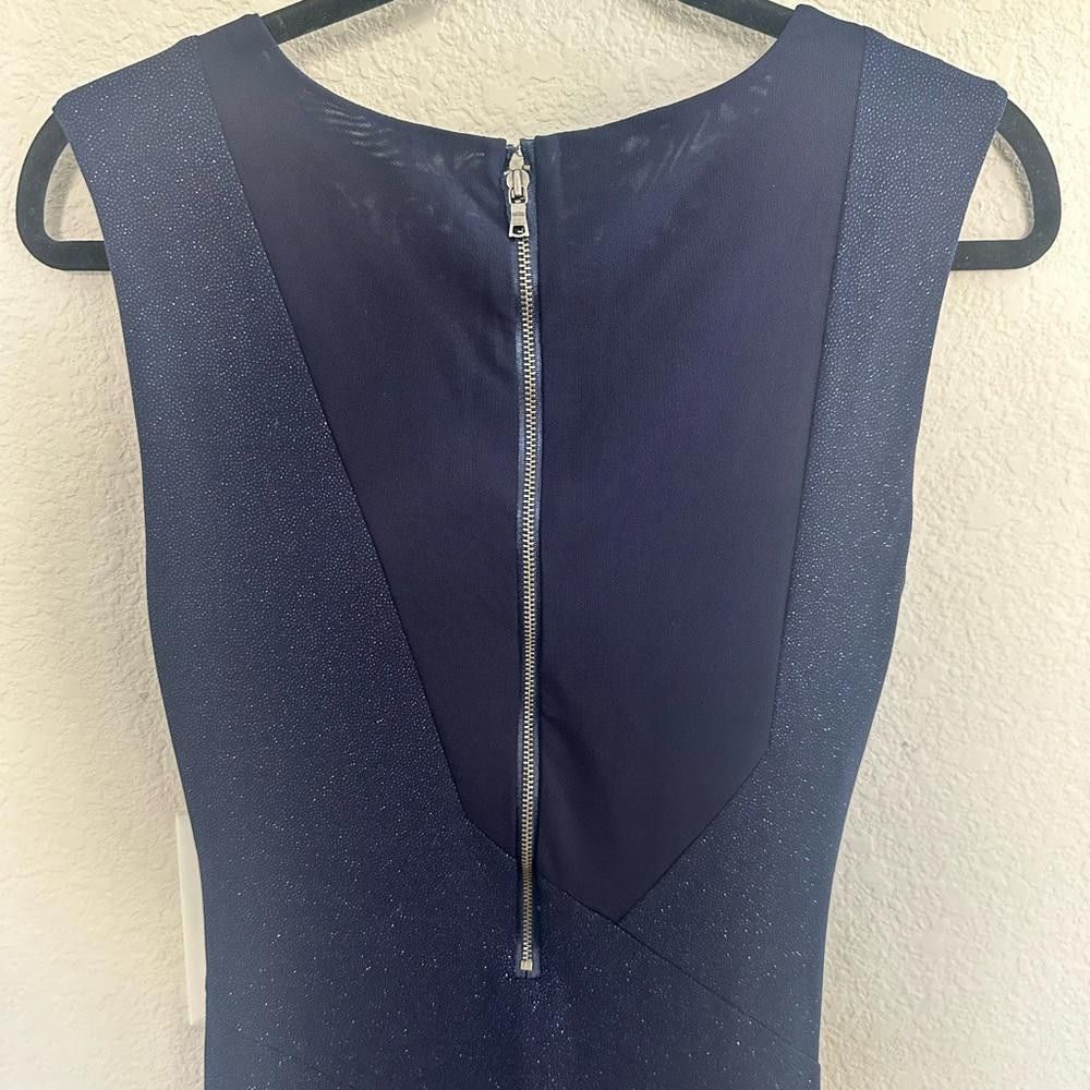 Designer Alice + Olivia Annabelle Dress Navy Blue Sparkly Bodycon 6 Size M / US 6-8 / IT 42-44 - 6 Thumbnail