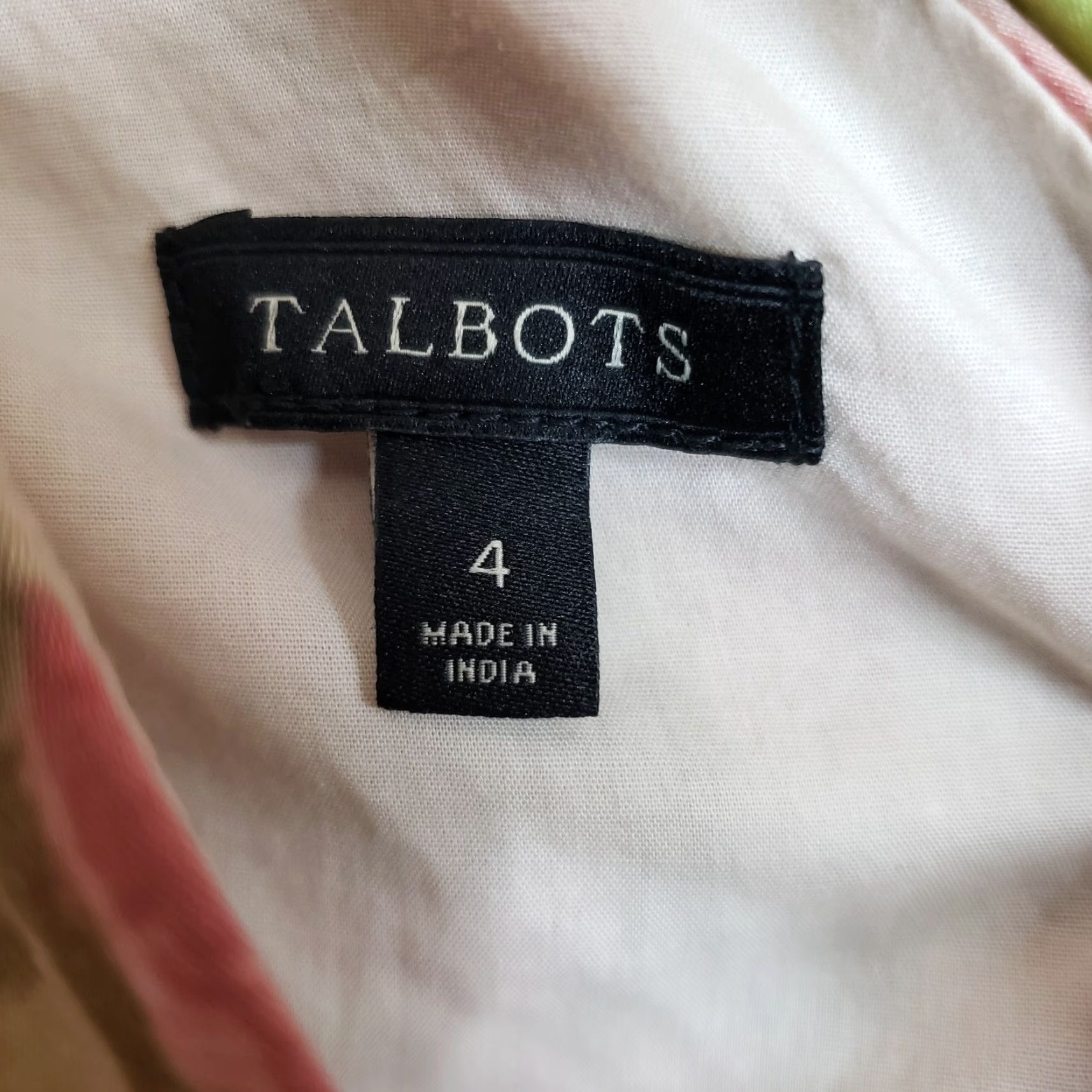 Talbots Talbots Womens Dress Sz 4 Sleeveless V-Neck Pink Green Pleated Sheath Knee Length Adult Womens Size S / US 4 / IT 40 - 5 Thumbnail