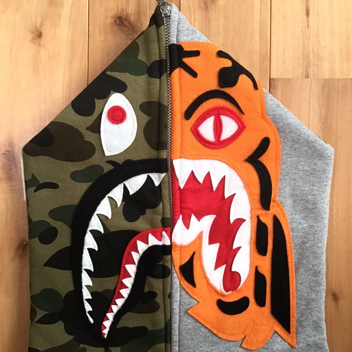 Bape BAPE Crazy face Tiger Shark full zip hoodie a bathing ape Size US L / EU 52-54 / 3 - 3 Thumbnail