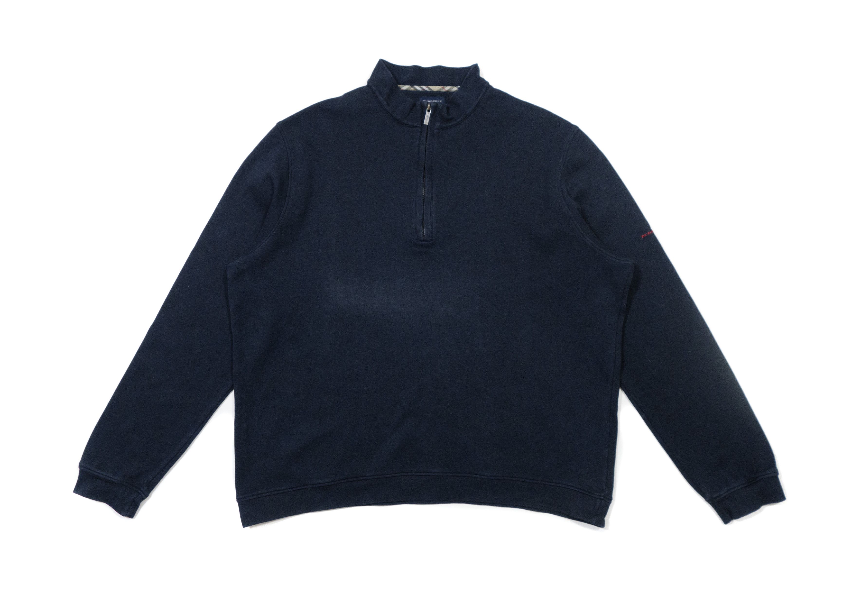 Burberry 00s Golf Quarter Zip High Neck Sweatshirt Vintage Size US XXL / EU 58 / 5 - 1 Thumbnail
