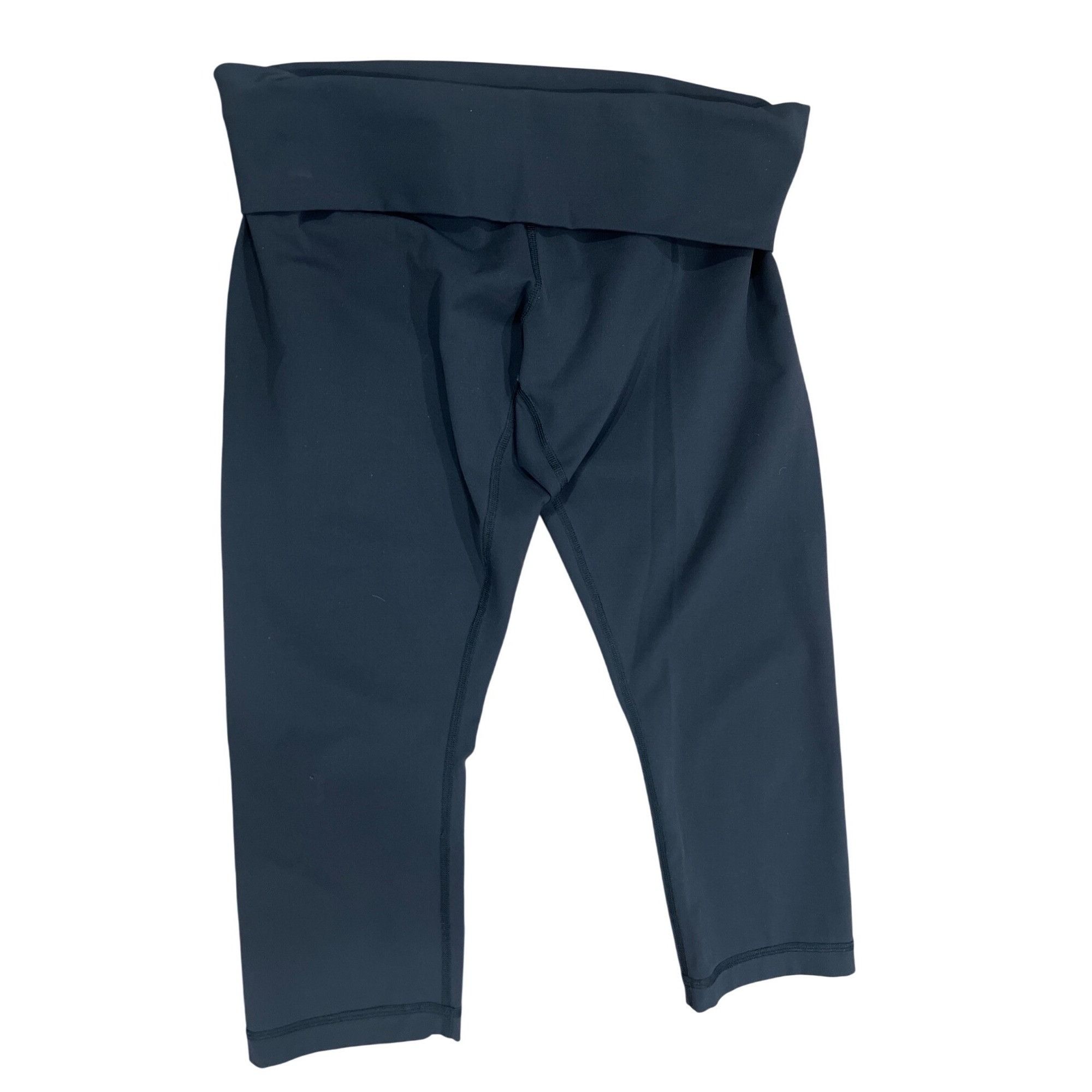 Lululemon 𝓛𝓾𝓵𝓾𝓵𝓮𝓶𝓸𝓷 High-Waisted Black Crop Leggings Size 32" waist Size 32" / US 10 / IT 46 - 4 Thumbnail