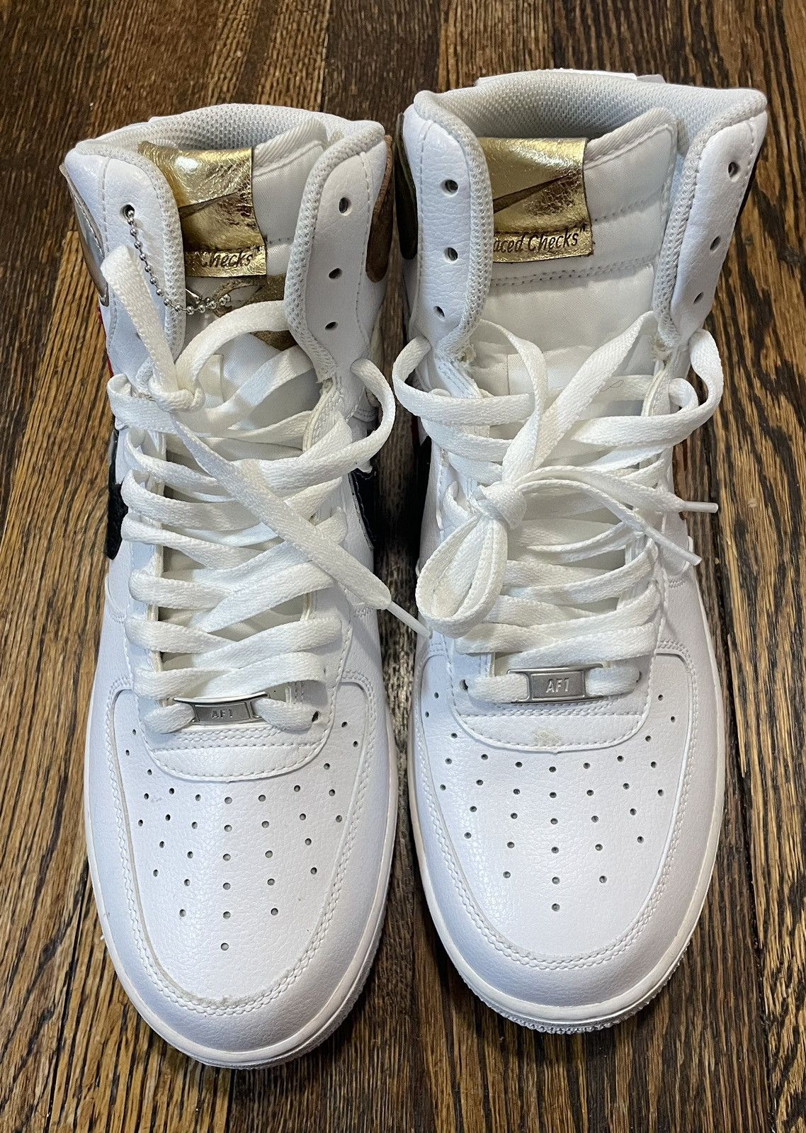 John Geiger Misplaced Checks Nike Air Force 1 Hi White Grailed