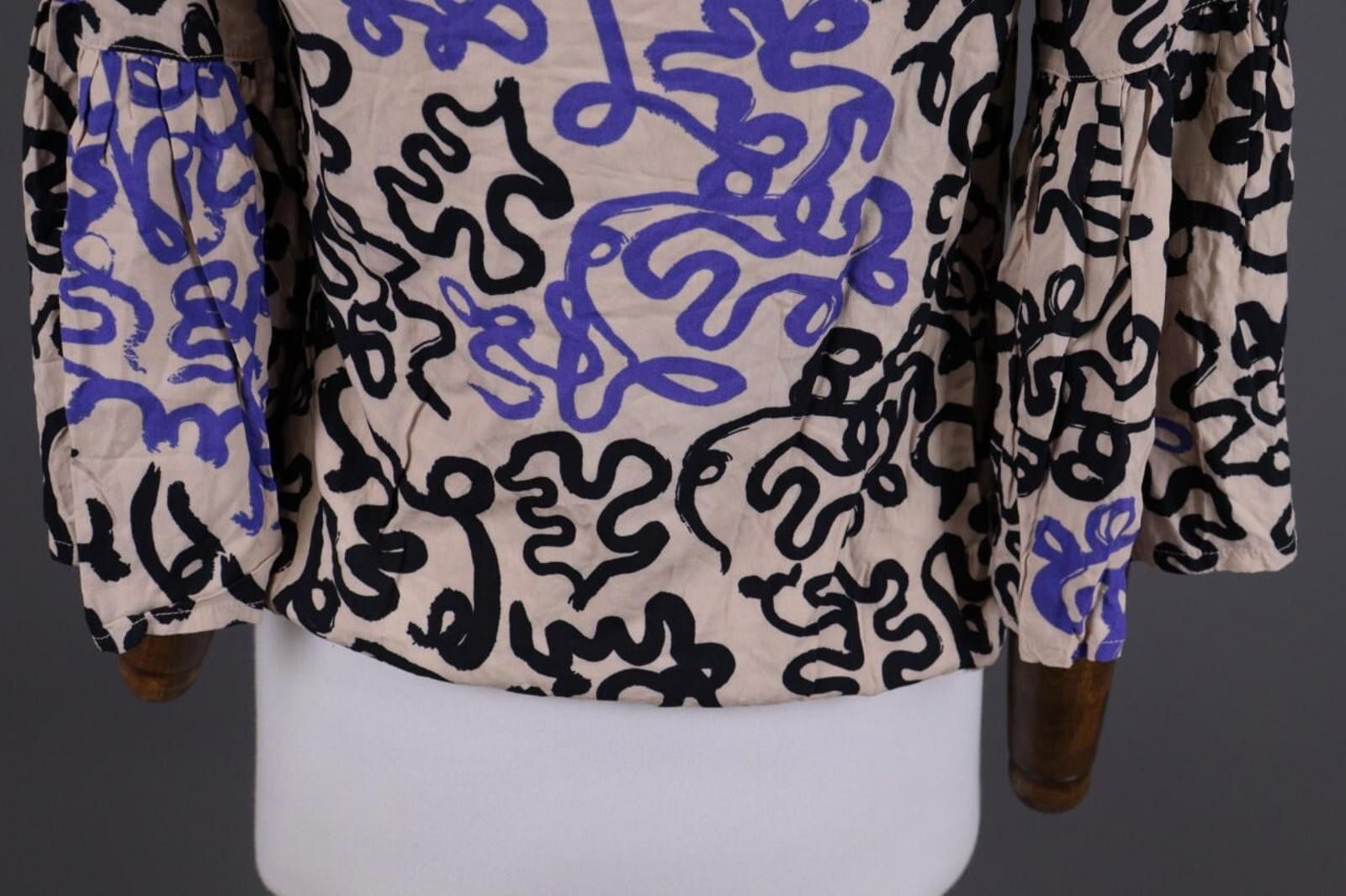Designer Bitte Kai Rand Beige Abstract Graffiti Crew Sweater Size XS Size XS / US 0-2 / IT 36-38 - 10 Thumbnail