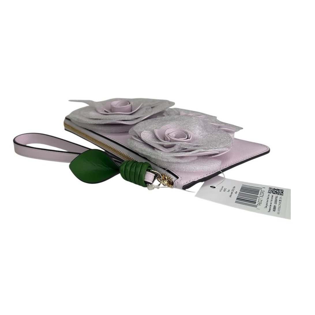 Kate Spade Kate Spade Flora Flower Medium L-Zip Wristlet Pale Amethyst Size ONE SIZE - 6 Thumbnail