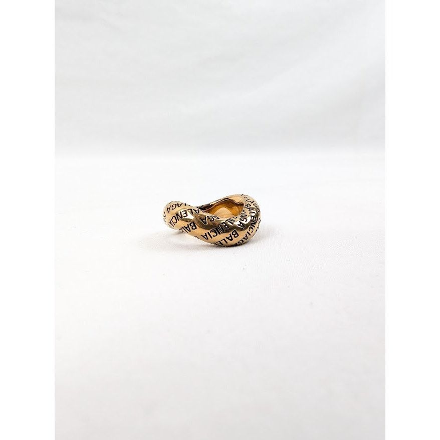 Balenciaga o1rshd1 Size: 54/ Logo Ring Brass in Antique Gold Size ONE SIZE - 4 Thumbnail
