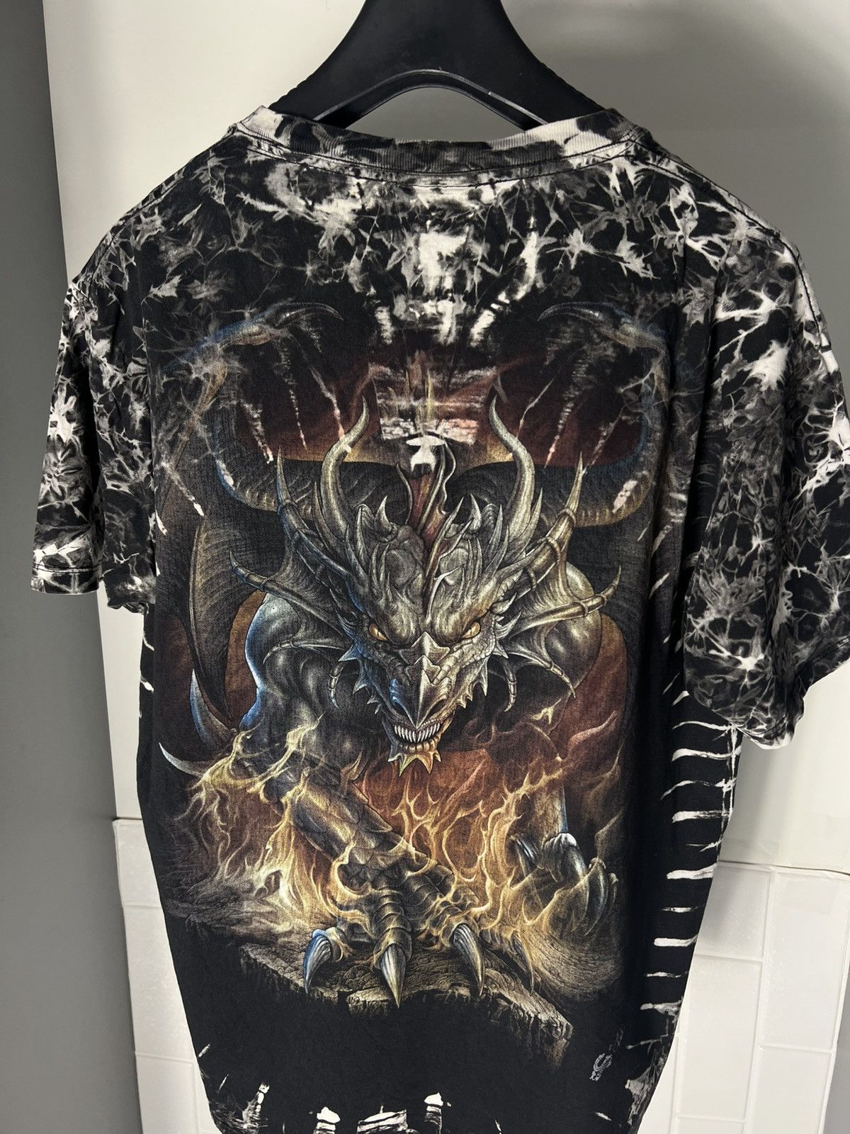 Vintage VERY RARE DRAGONS DOUBLE PRINTED DESIGNER T-SHIRT Y2K 90s Size US L / EU 52-54 / 3 - 5 Thumbnail