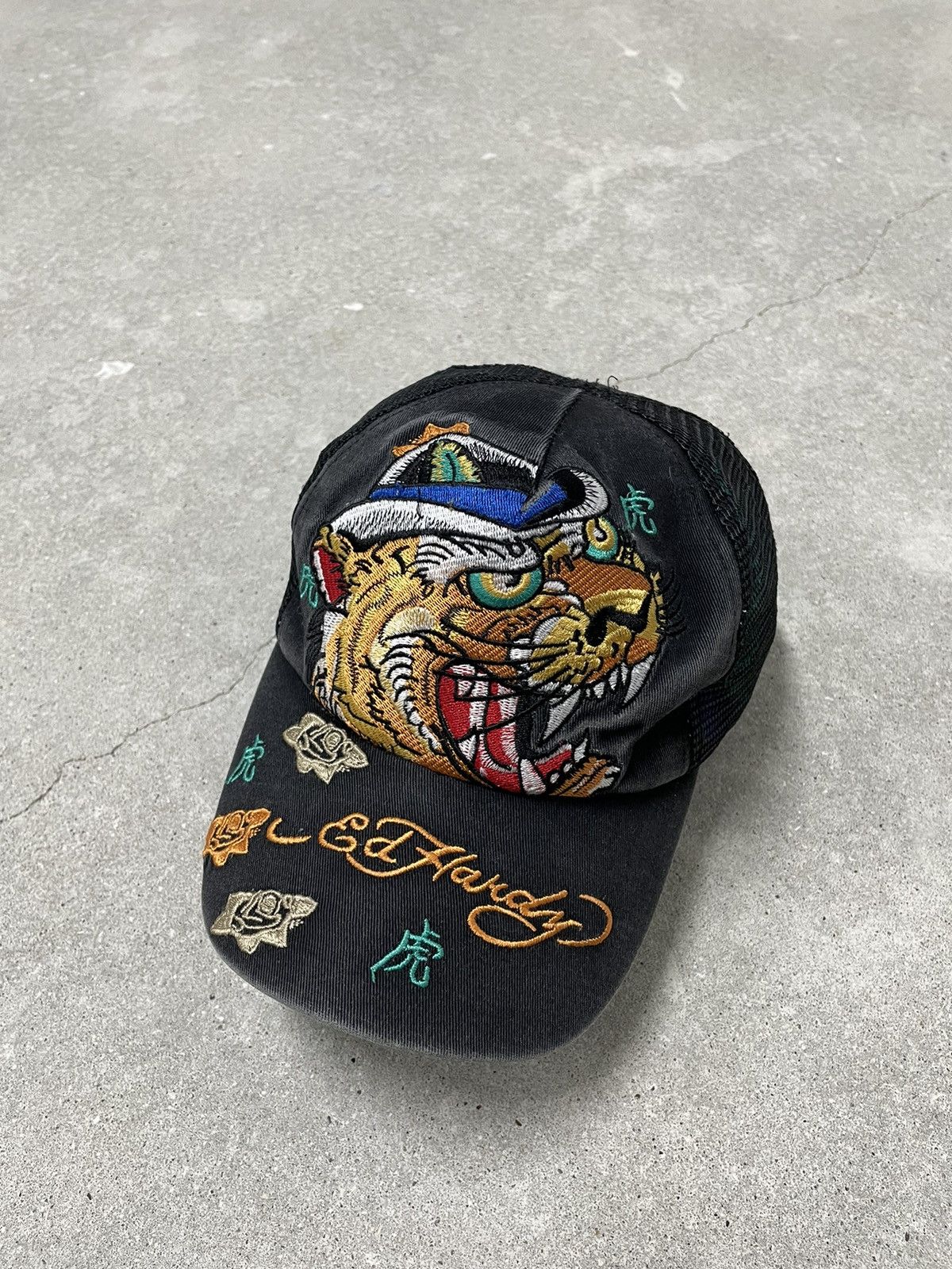 Ed Hardy × Vintage Vintage Ed hardy Black sun faded cap Size ONE SIZE - 4 Thumbnail