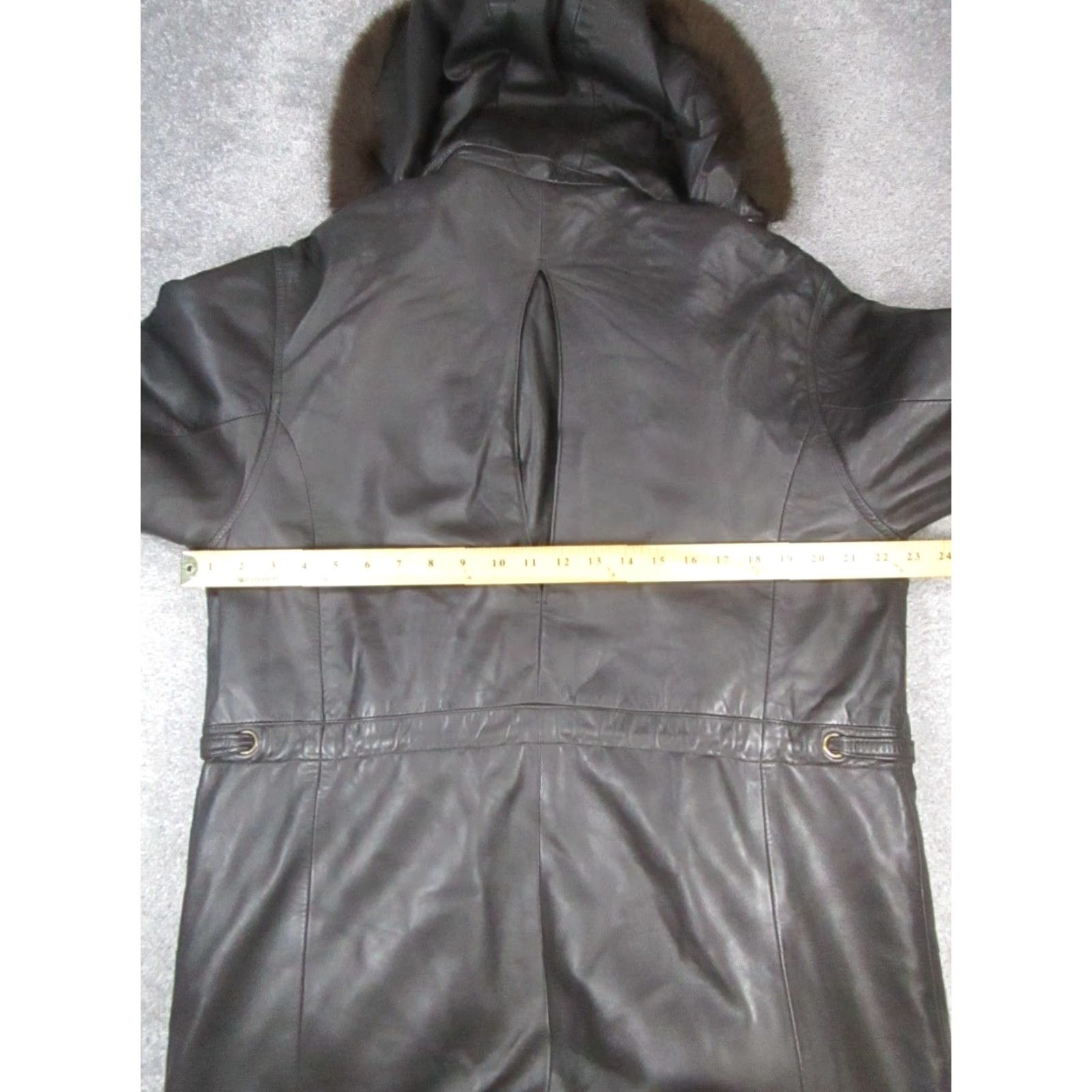 Vintage Damselle Jacket Women M Black Leather Faux Fur Thermolite Insulated Long Sleeve Zip Womens Size M / US 6-8 / IT 42-44 - 7 Thumbnail