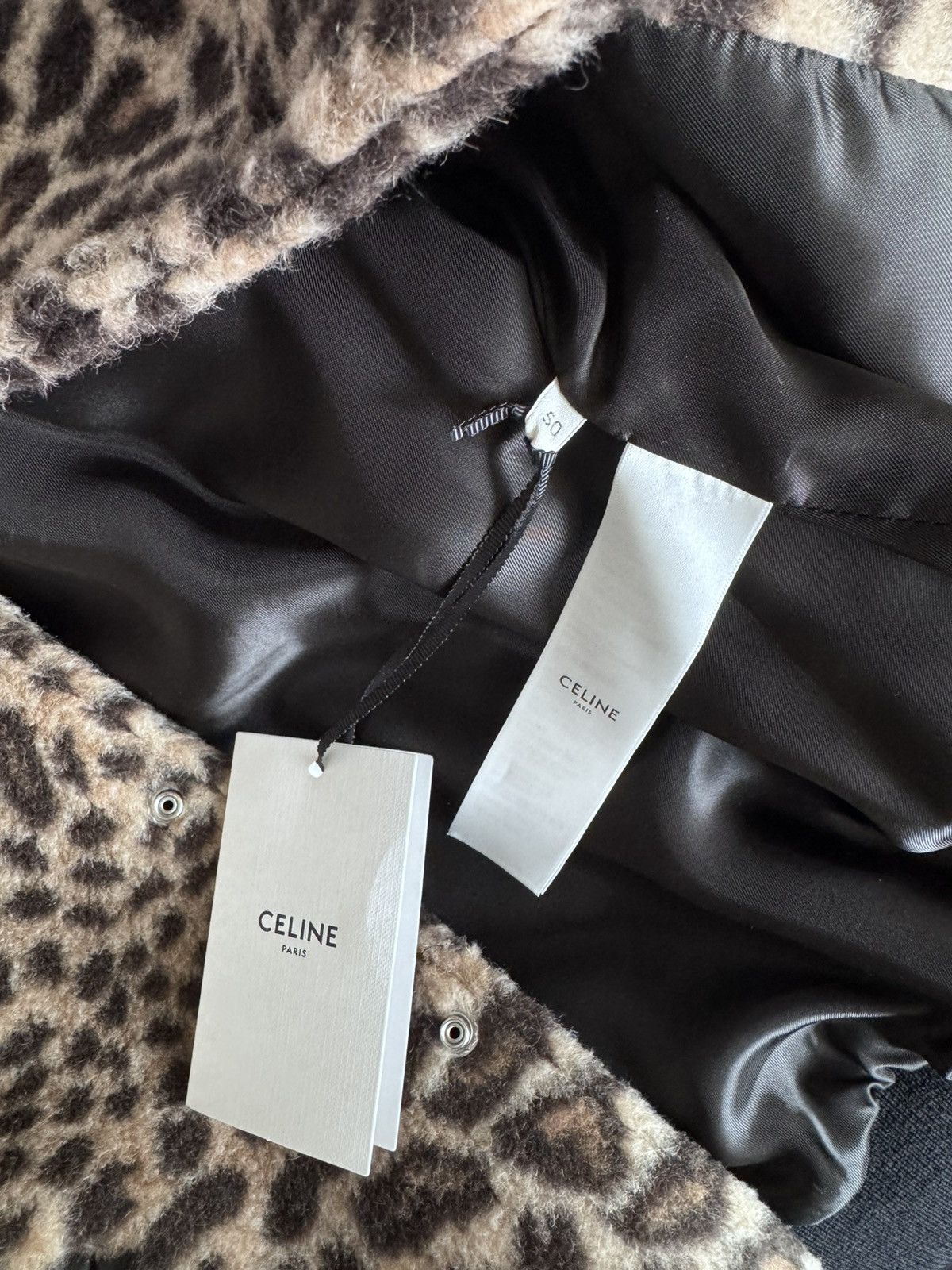 Celine Celine FW22 Leopard Teddy Varsity Moto Jacket Size US M / EU 48-50 / 2 - 5 Thumbnail