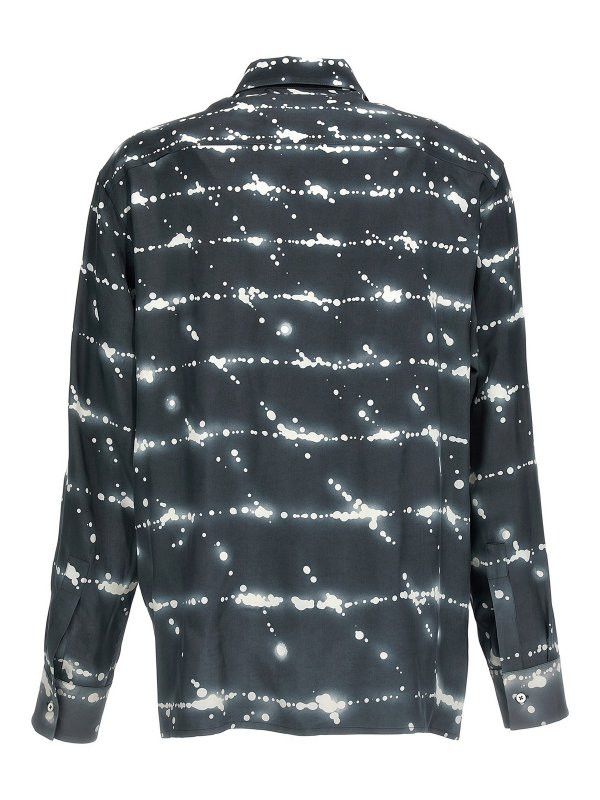 Jil Sander o1y1124 Long Sleeves Patterned Shirt in Lead & White Size US M / EU 48-50 / 2 - 2 Thumbnail