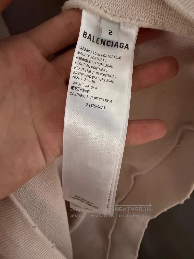 Balenciaga Balenciaga Beige Tape Hooded Sweatshirt Size US M / EU 48-50 / 2 - 4 Thumbnail