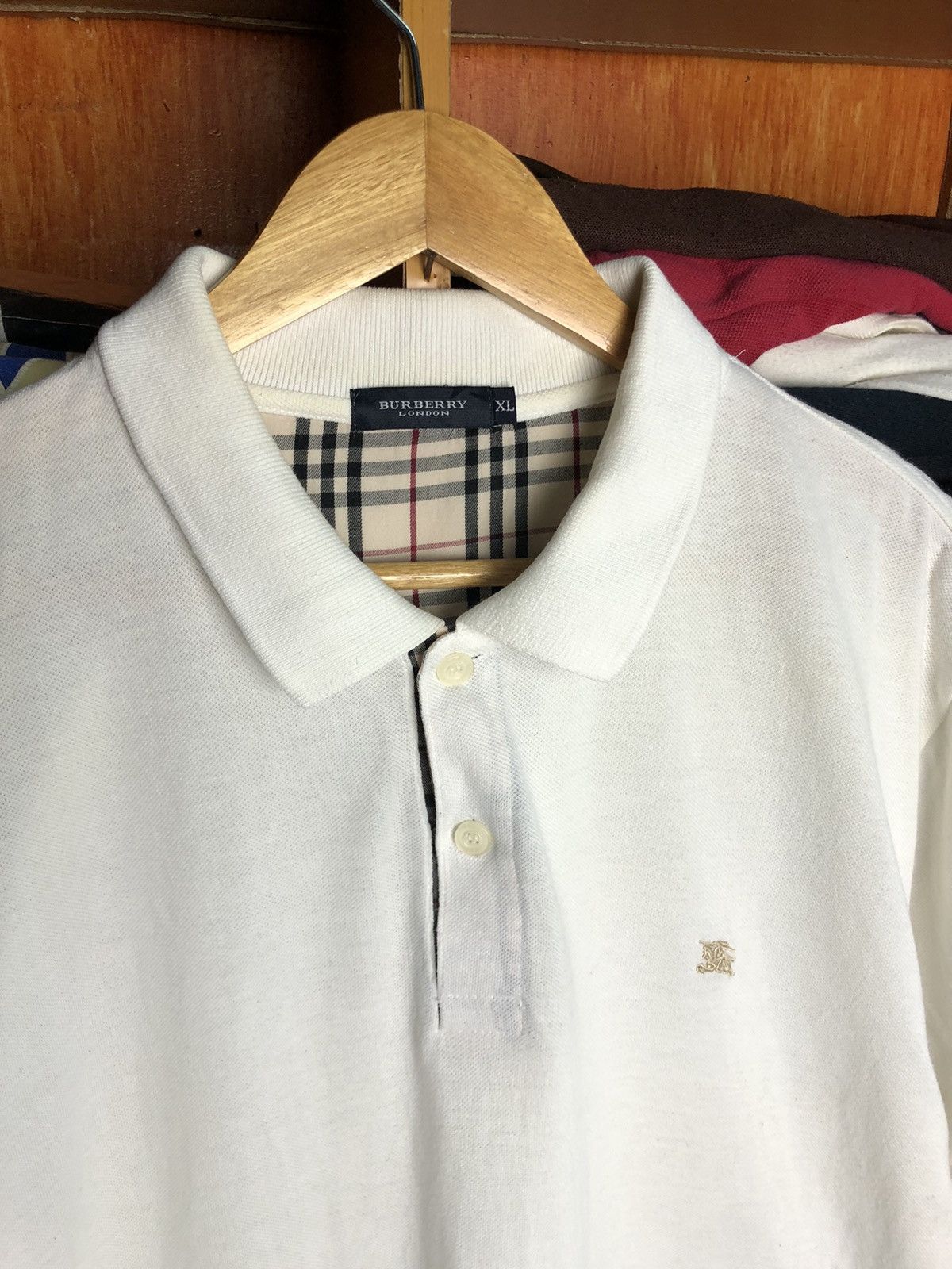 Burberry Vintage Burberry White Polo Shirt Size US XL / EU 56 / 4 - 2 Thumbnail