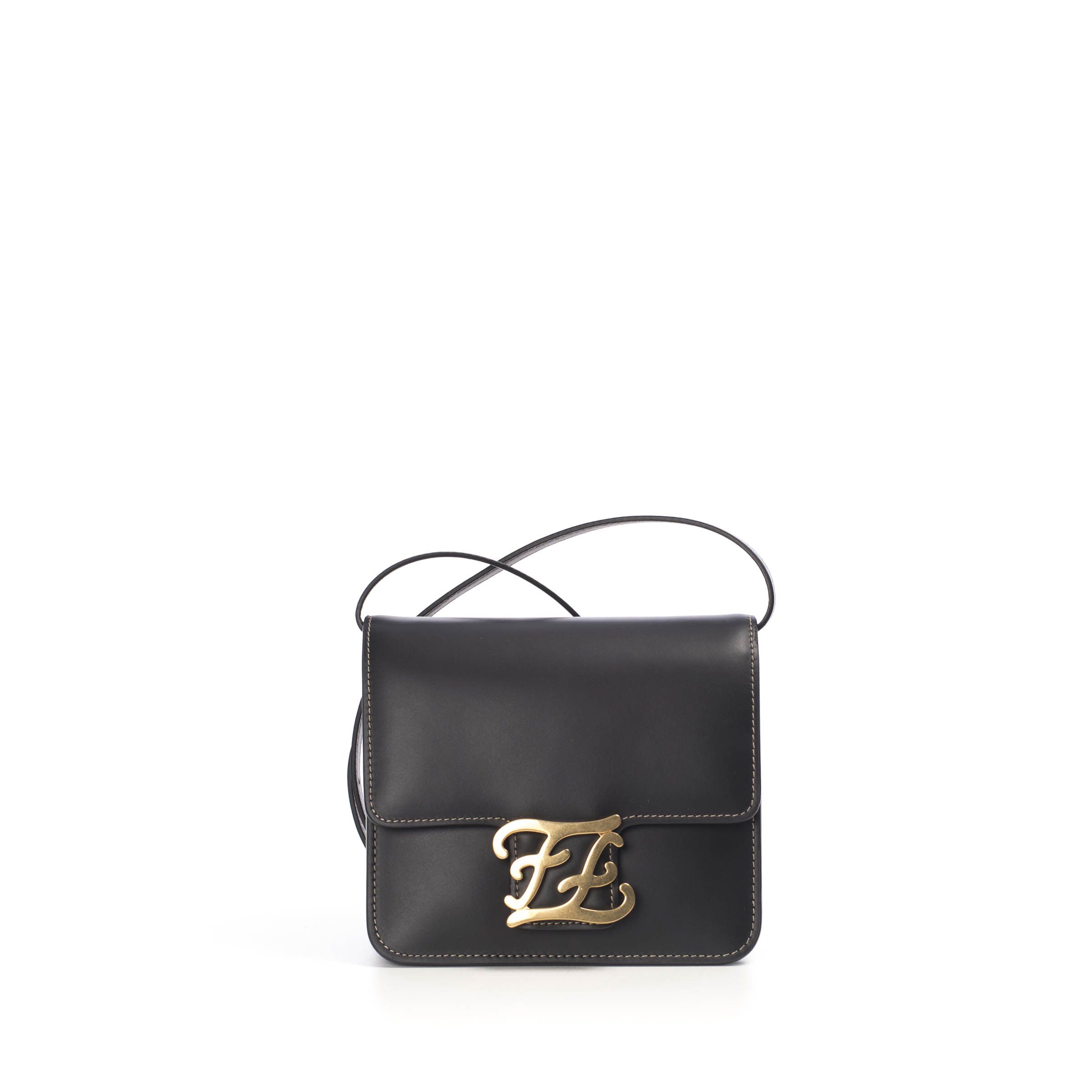 Fendi Black Leather Karligraphy Bag Size ONE SIZE - 1 Thumbnail