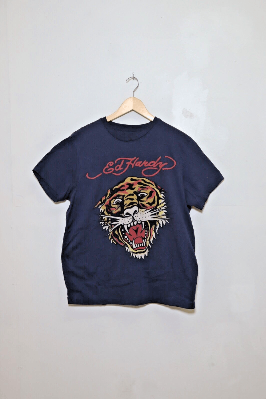 Ed Hardy Ed Hardy Navy Blue Tiger Print T Shirt Mens Large Y2K Size US L / EU 52-54 / 3 - 1 Thumbnail