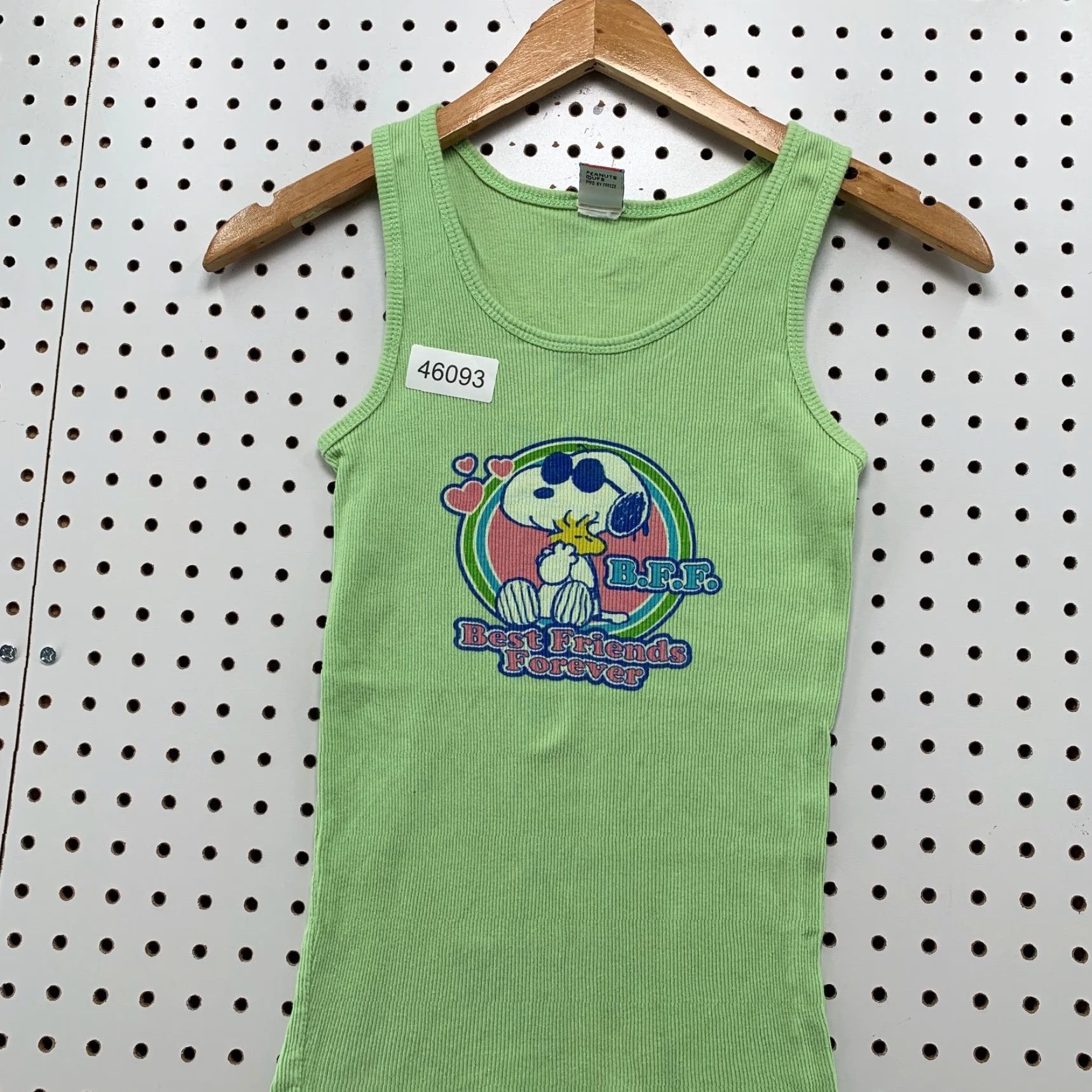 Peanuts VINTAGE Peanuts Snoopy Tank Top Juniors L Green Sleeveless BFF Size L / US 10 / IT 46 - 4 Thumbnail