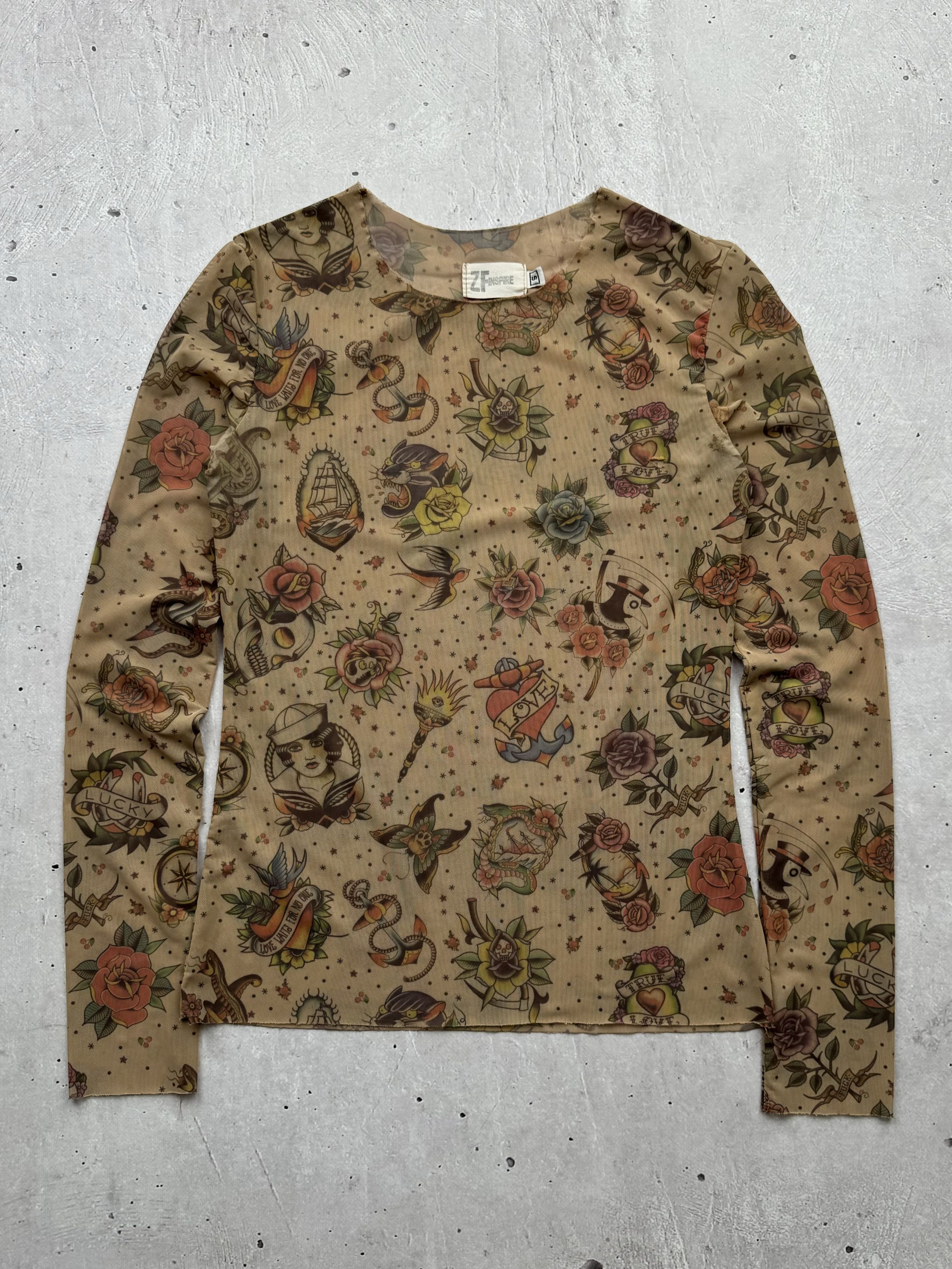 Jean Paul Gaultier × Vintage Vintage Mesh Printed Long Sleeve Gaultier Style Size S / US 4 / IT 40 - 1 Thumbnail
