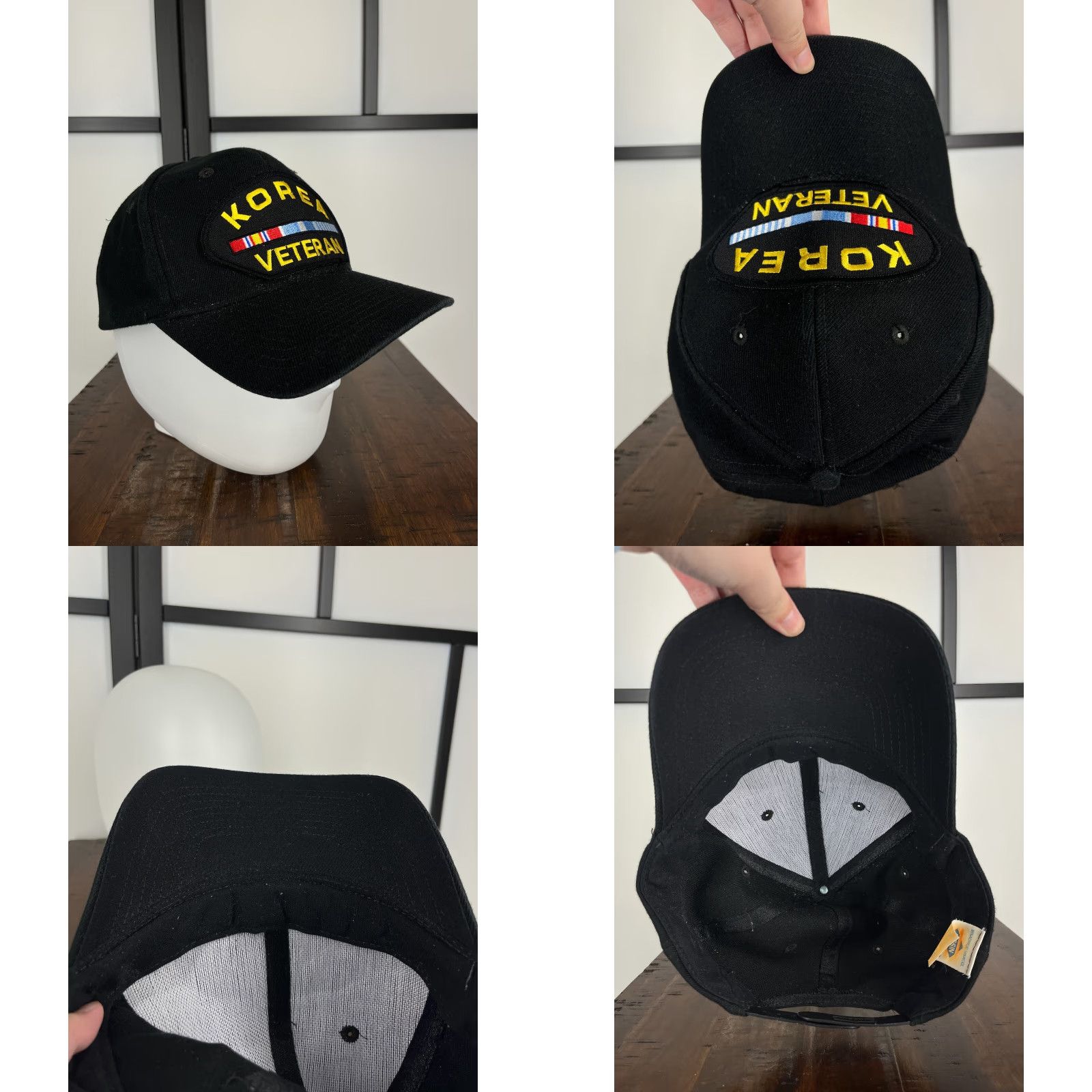 Vintage VINTAGE Nissin Korea Veteran Hat Cap Snap Back Adult One Size Black Yellow Wool Twill Solid Men Snapback Adjustable Size ONE SIZE - 8 Thumbnail