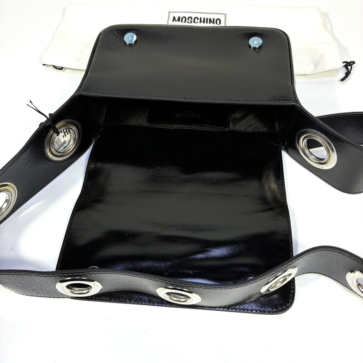 Moschino Moschino Couture Metal Logo Crossbody Shoulder Bag Black NWT Size ONE SIZE - 15 Thumbnail