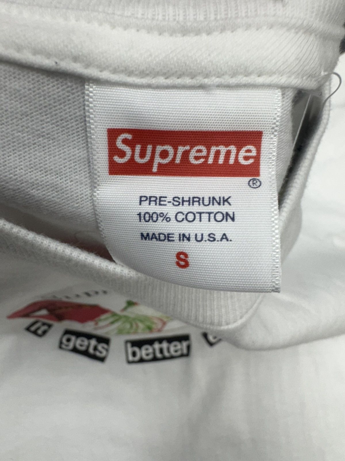 Supreme Supreme Its Gets Better Every Time Tee (White) Size US S / EU 44-46 / 1 - 3 Thumbnail